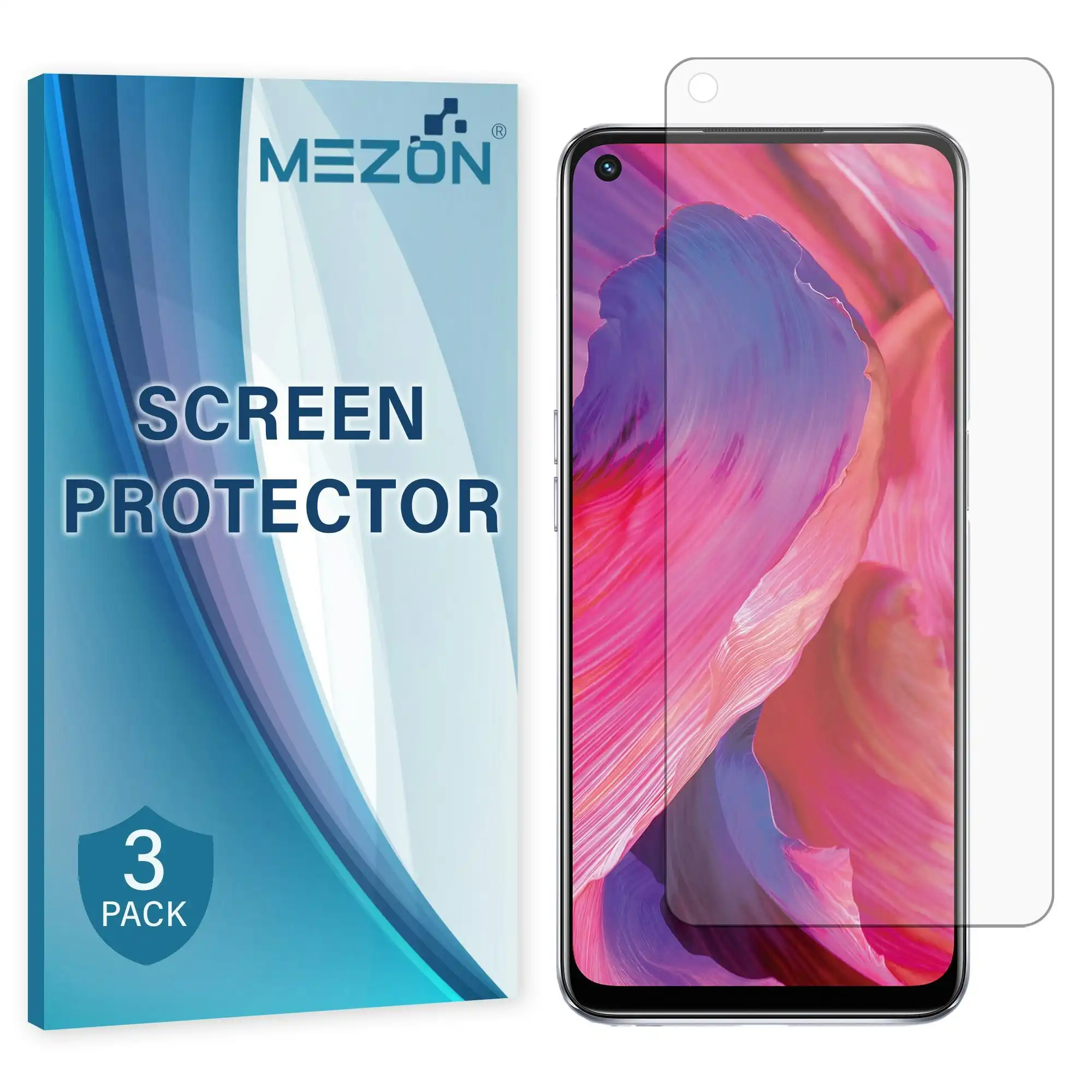 [3 Pack] MEZON OPPO A74 Anti-Glare Matte Screen Protector Case Friendly Film (OPPO A74, Matte)