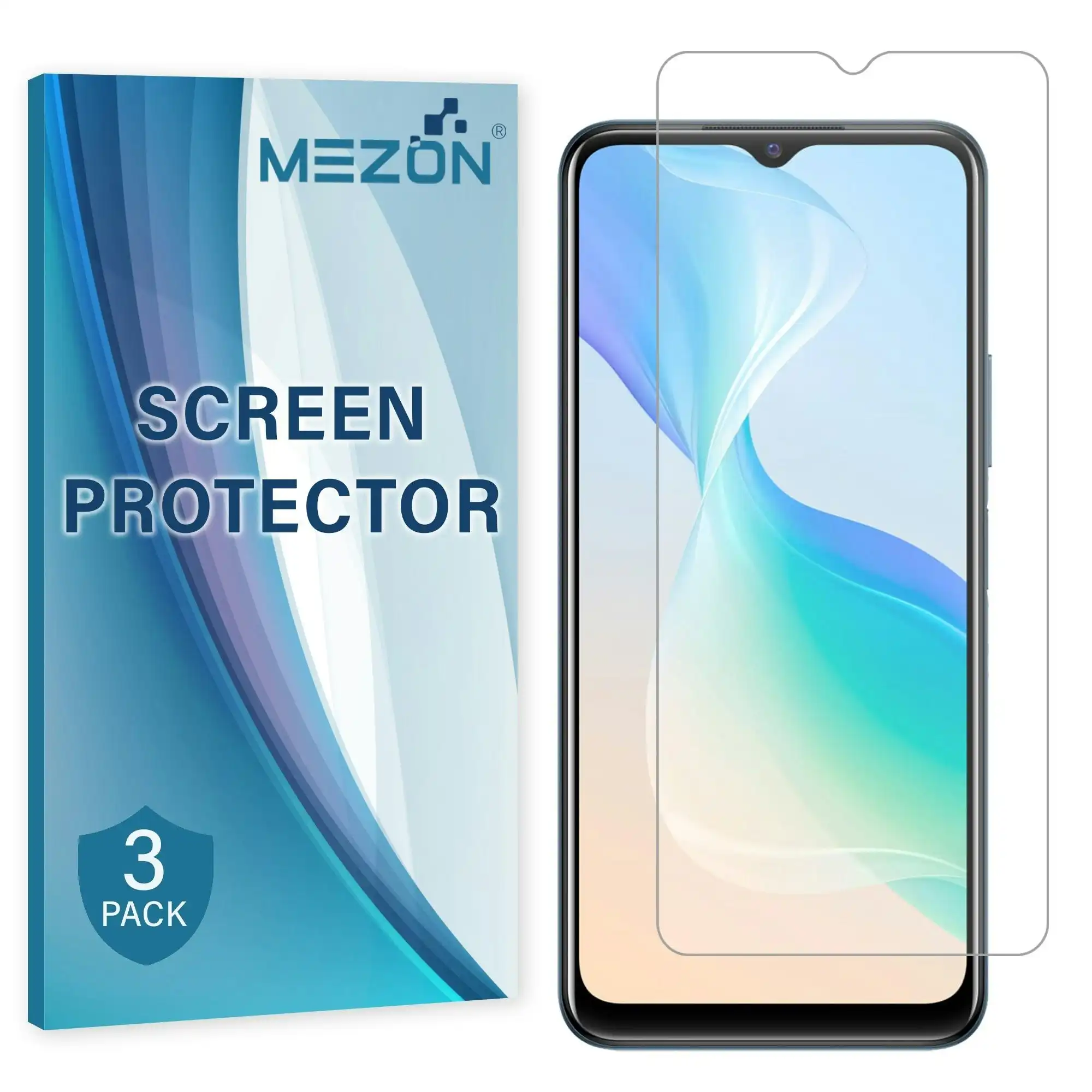 [3 Pack] MEZON Vivo Y01 Ultra Clear Screen Protector Case Friendly Film (Vivo Y01, Clear)