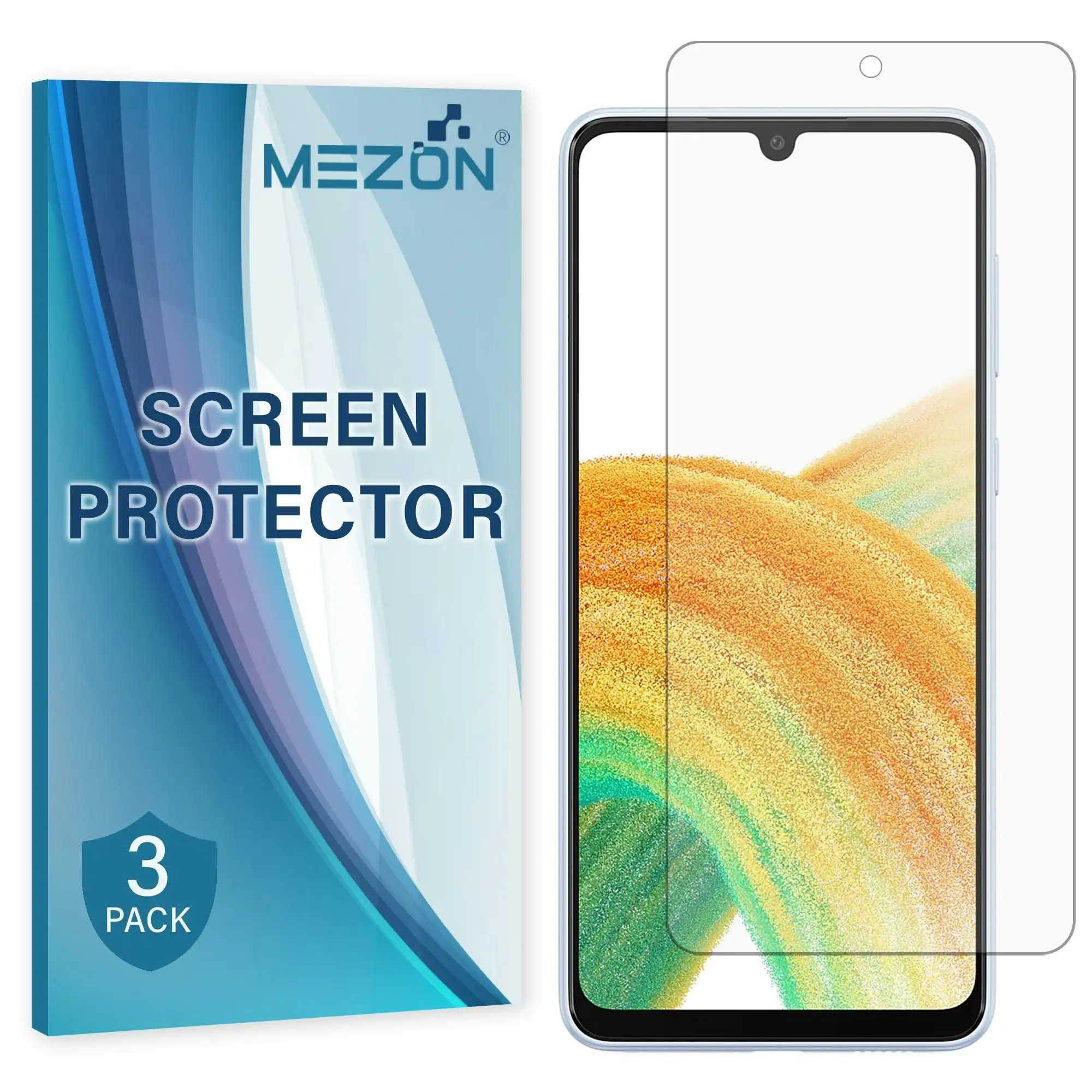 [3 Pack] MEZON Samsung Galaxy A33 5G Premium Hydrogel Clear Edge-to-Edge Full Coverage Screen Protector Fingerprint Sensor Film