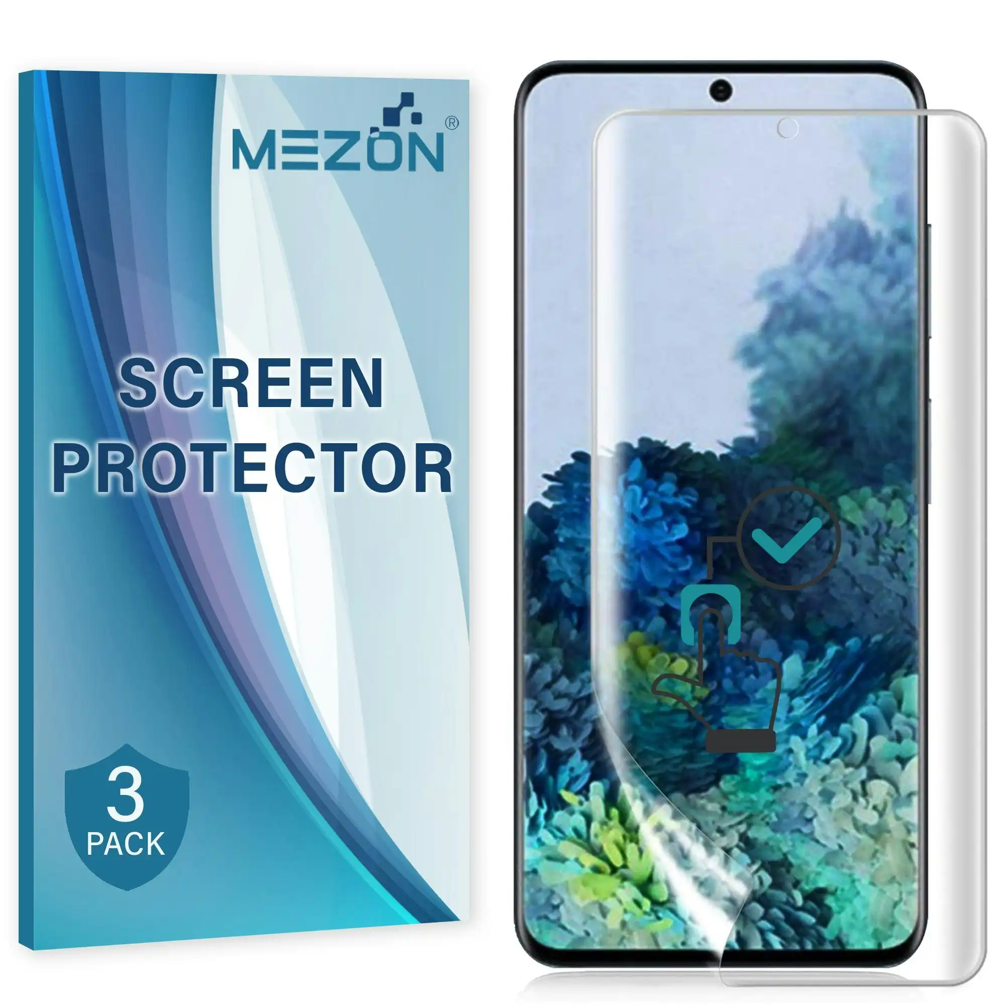 [3 Pack] MEZON Samsung Galaxy S20 Premium Clear Edge-to-Edge Full Coverage Hydrogel Screen Protector Film