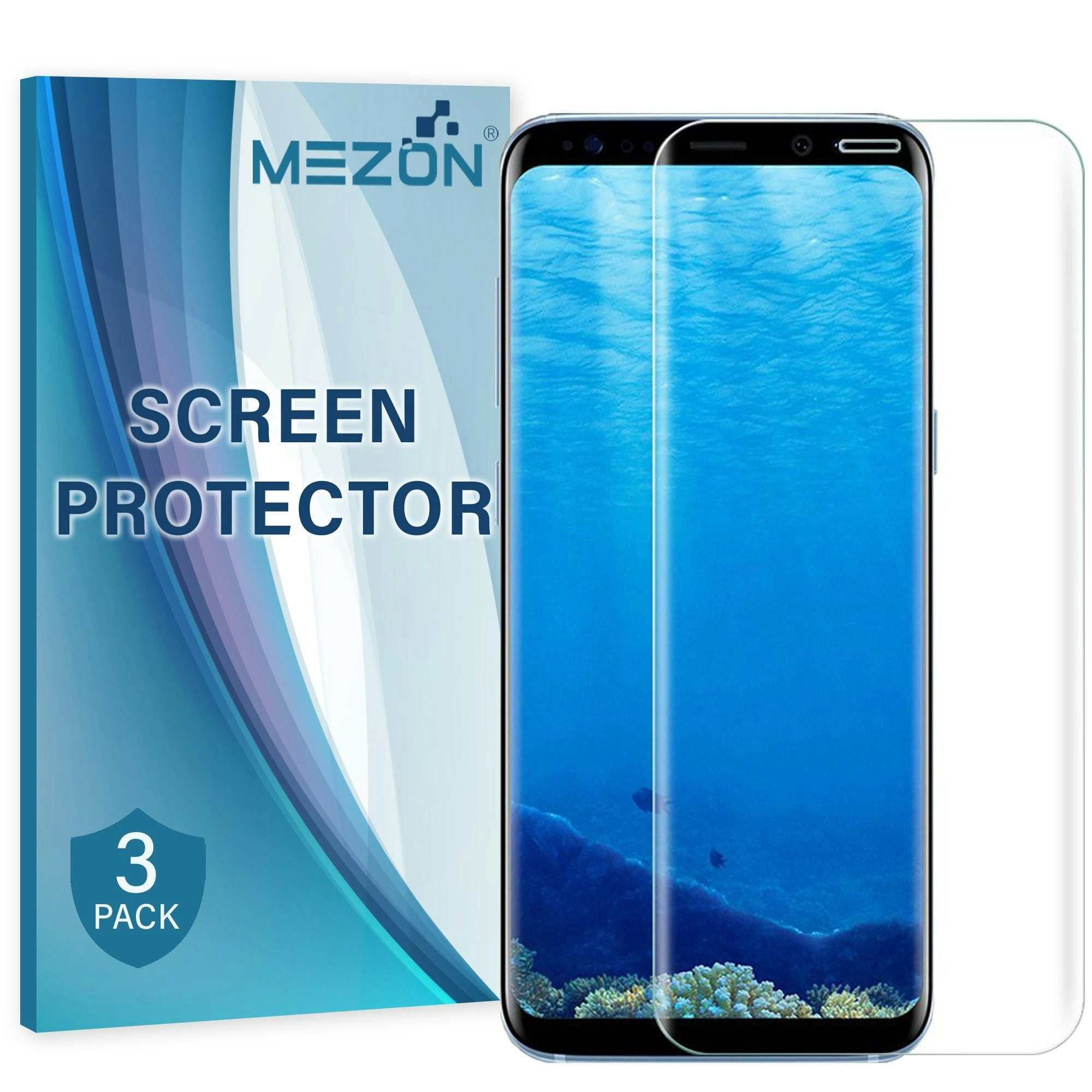 [3 Pack] MEZON Samsung Galaxy S9 Ultra Clear Edge-to-Edge Full Coverage Hydrogel Screen Protector Case Friendly Film