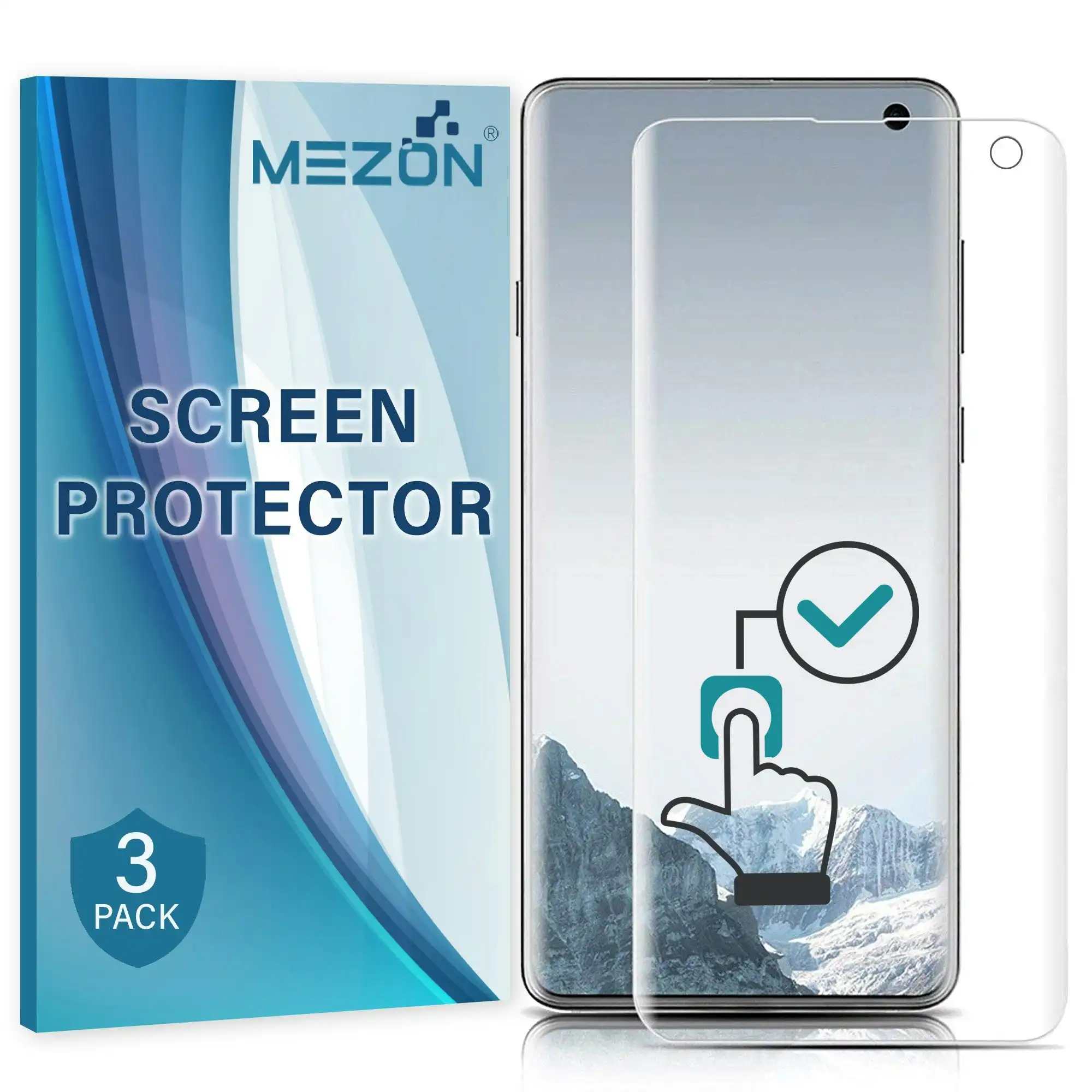 [3 Pack] MEZON Samsung Galaxy S10 Ultra Clear Edge-to-Edge Full Coverage Hydrogel Screen Protector Film