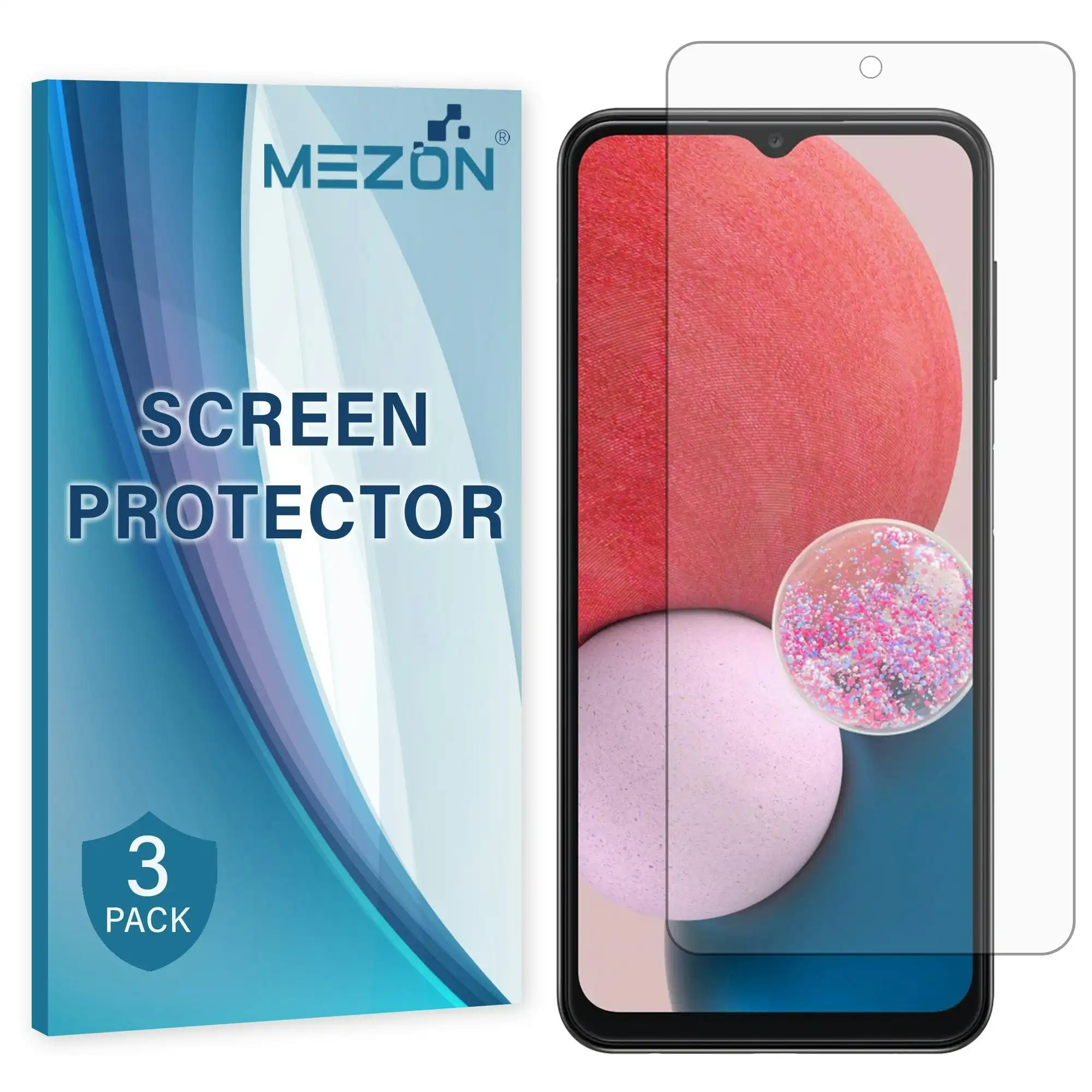 [3 Pack] MEZON Samsung Galaxy A12 Premium Hydrogel Clear Edge-to-Edge Full Coverage Screen Protector Film (Galaxy A12, Hydrogel)