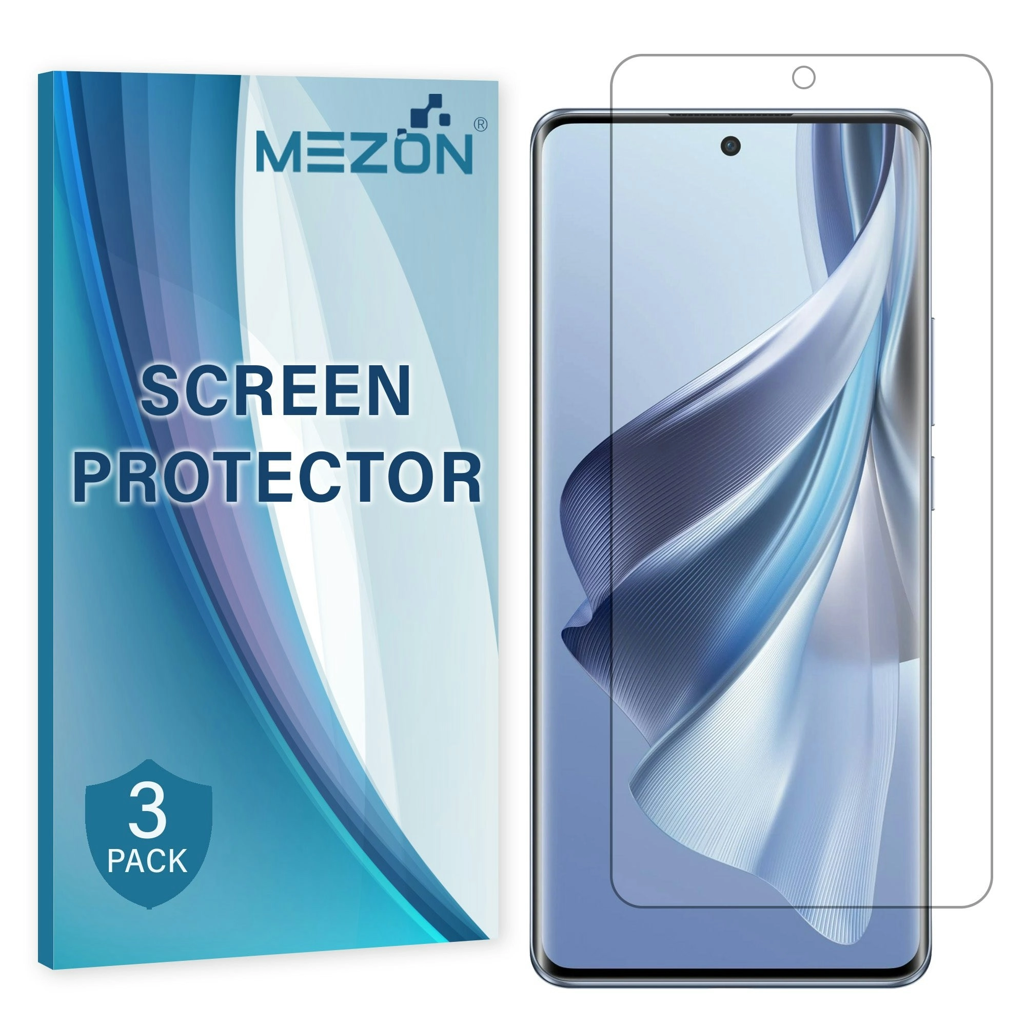 [3 Pack] MEZON OPPO Reno10 5G Premium Hydrogel Clear Edge-to-Edge Full Coverage Screen Protector Film