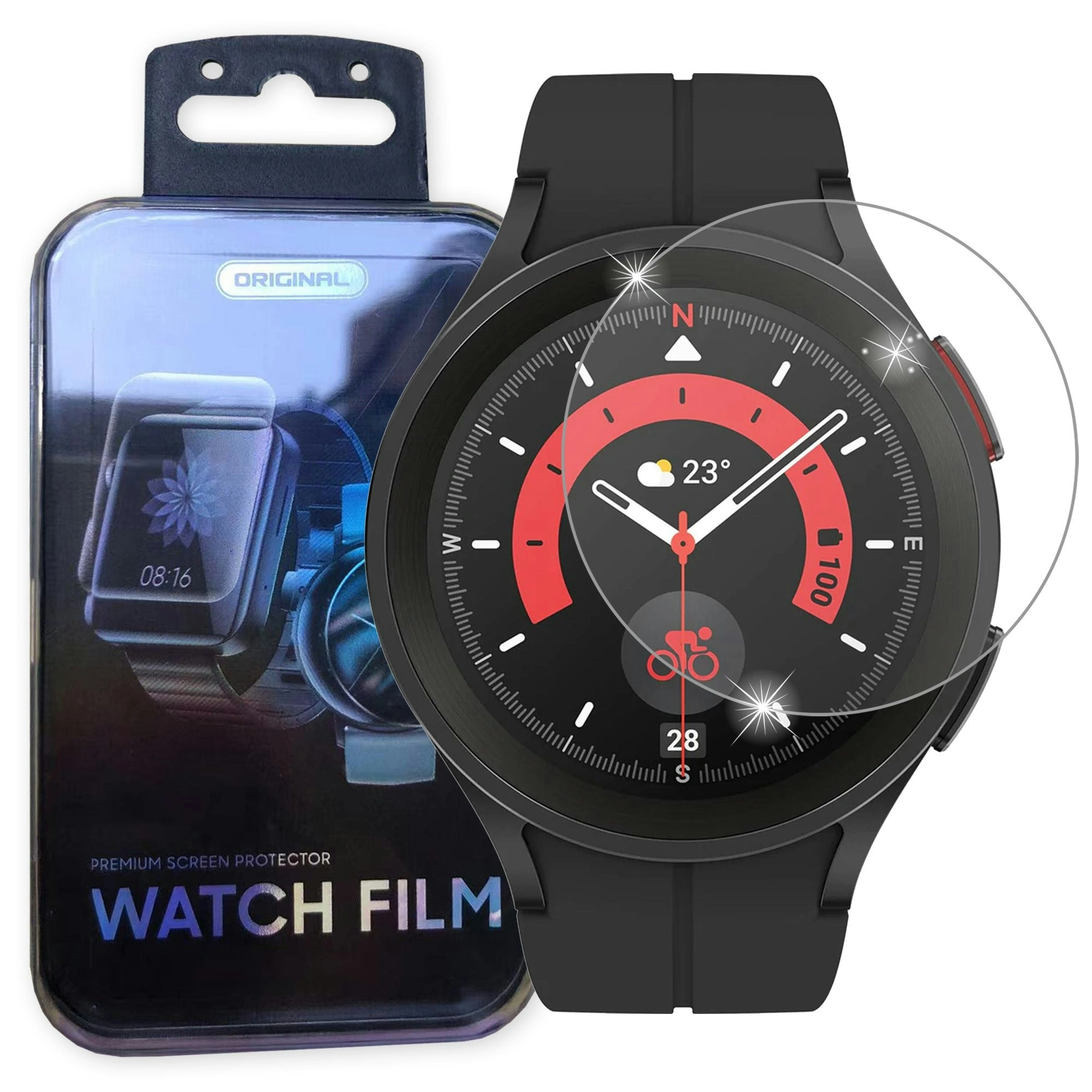 [2 Pack] MEZON Samsung Galaxy Watch5 Pro (45 mm) Premium Tempered Glass Protector Shock Absorption (Galaxy Watch5 Pro 45mm, 9H)