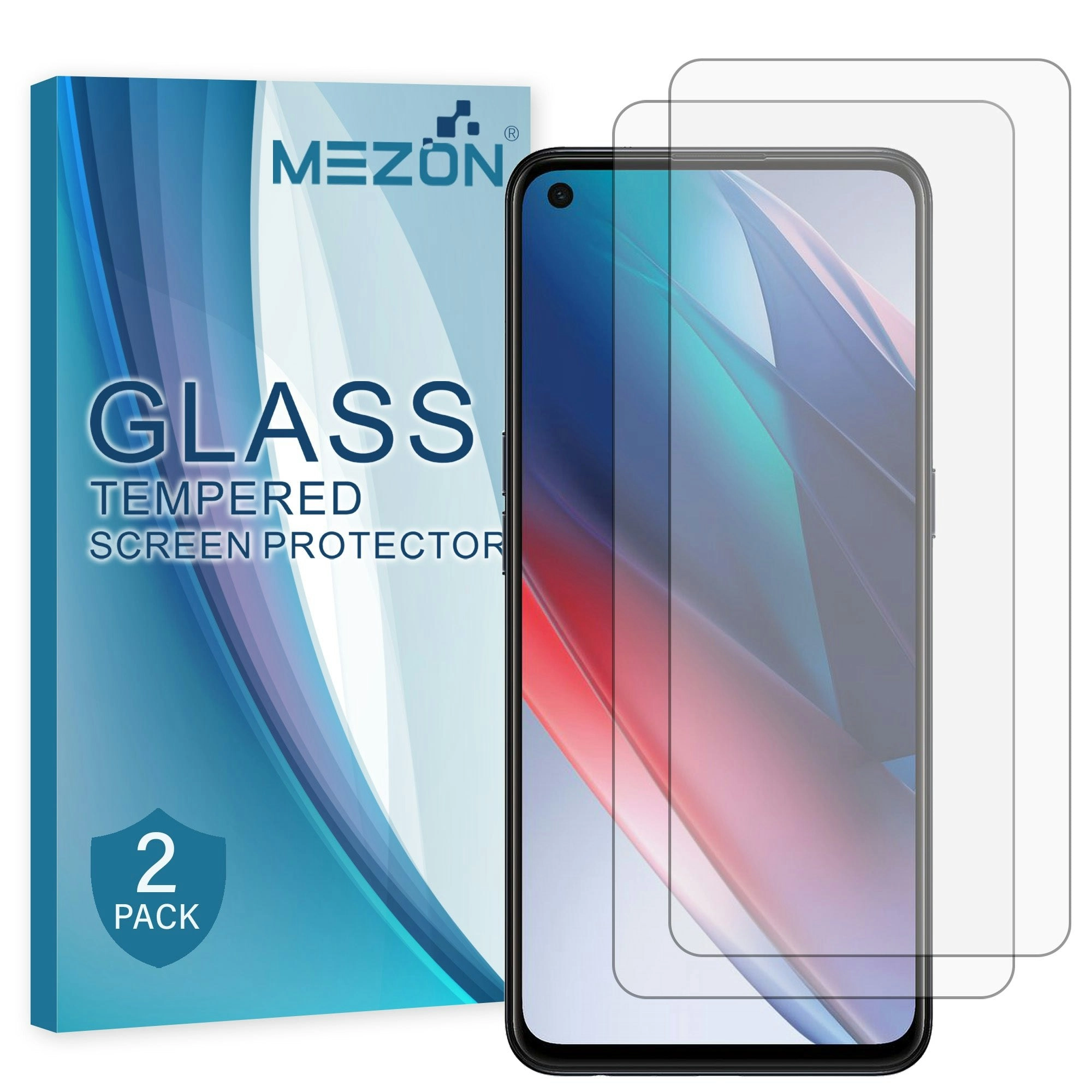 [2 Pack] MEZON OPPO Find X5 Lite Tempered Glass 9H Crystal Clear Premium Case Friendly Screen Protector (OPPO Find X5 Lite, 9H)