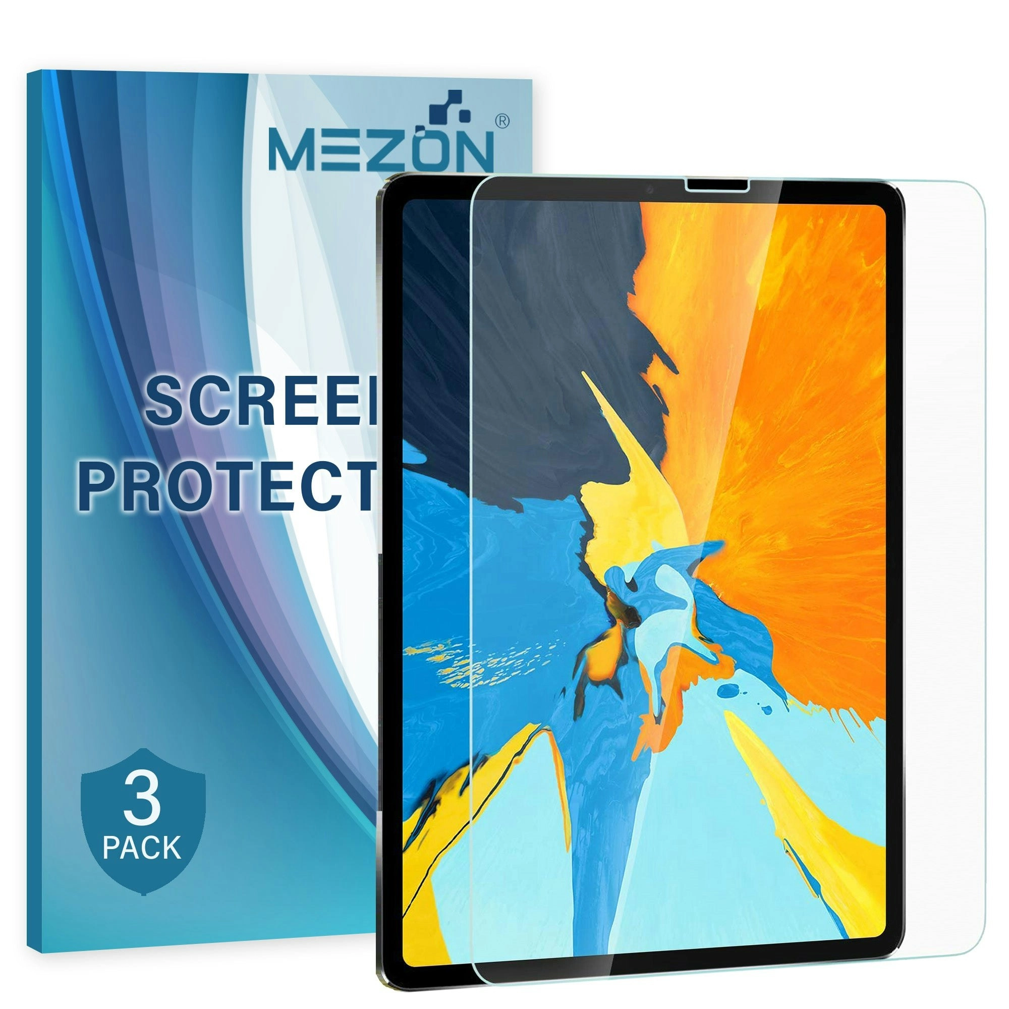 [3 Pack] MEZON Apple iPad Pro 11" 2018 Anti-Glare Matte Film Case and Pencil Friendly Screen Protector (iPad Pro 11", Matte)