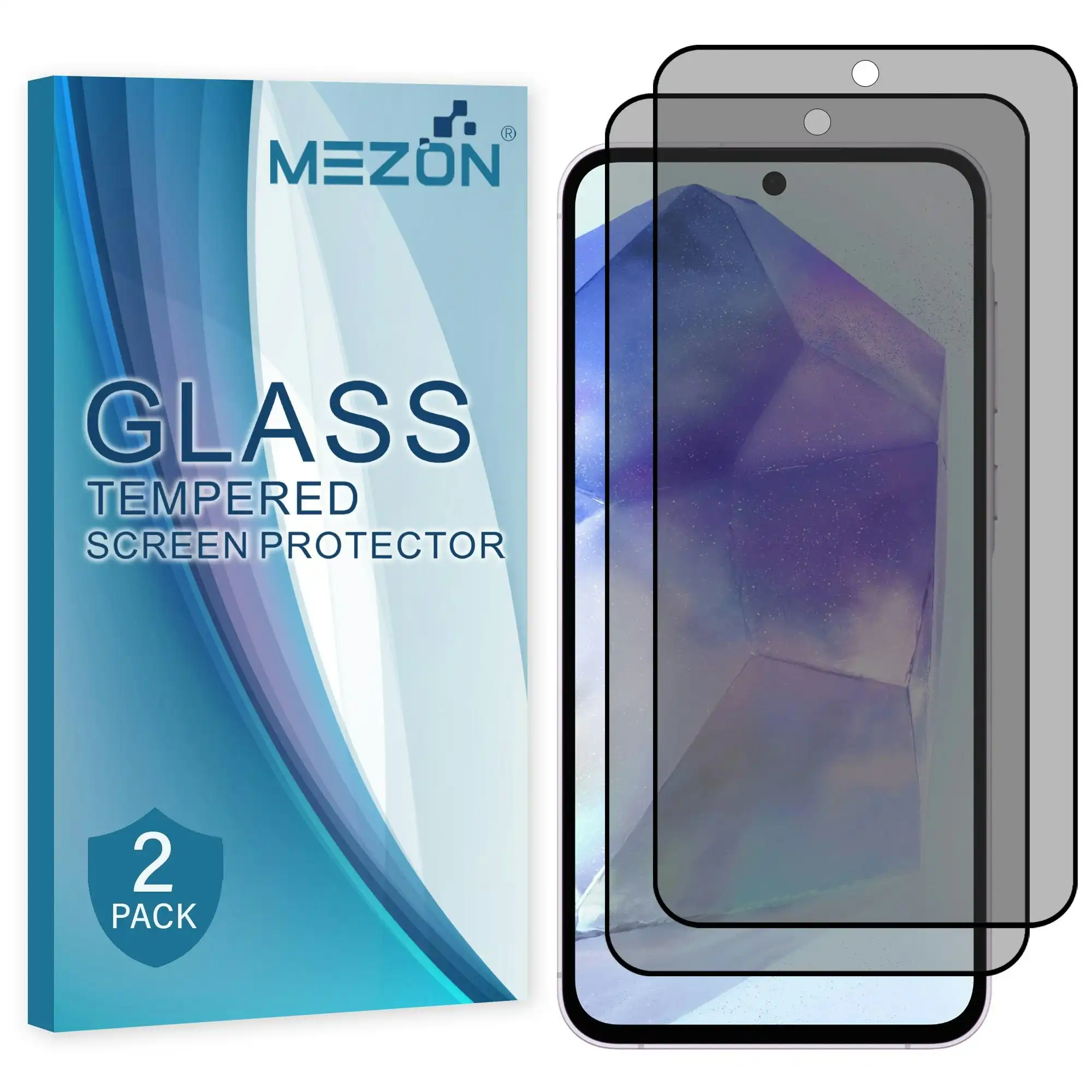 [2 Pack] MEZON Privacy Anti-Spy Full Coverage Samsung Galaxy A35 5G Tempered Glass Premium 9H HD Screen Protectors