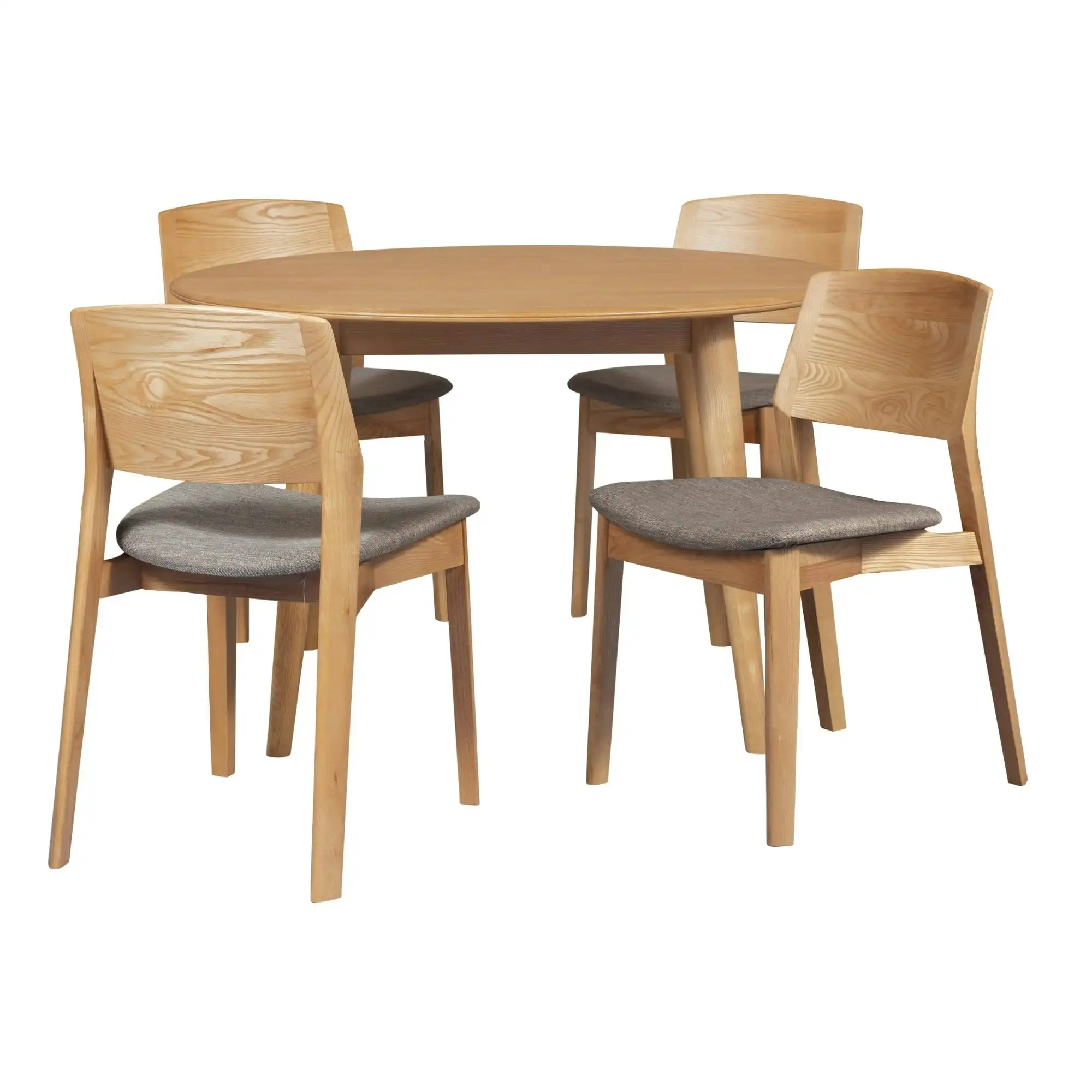 Emilio 5pc 120cm Round Dining Table Chair Set Oak