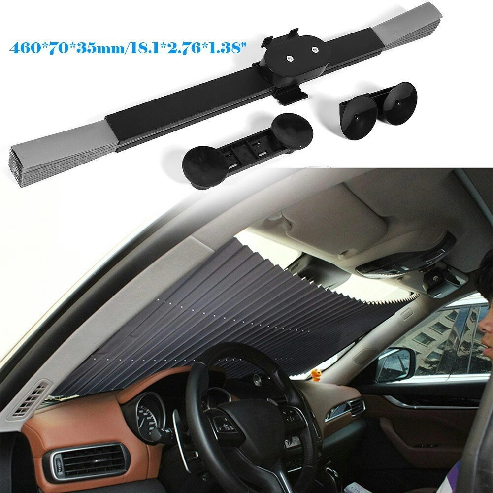 Universal Retractable Car Front/Rear Windshield Sunshade 150x46cm