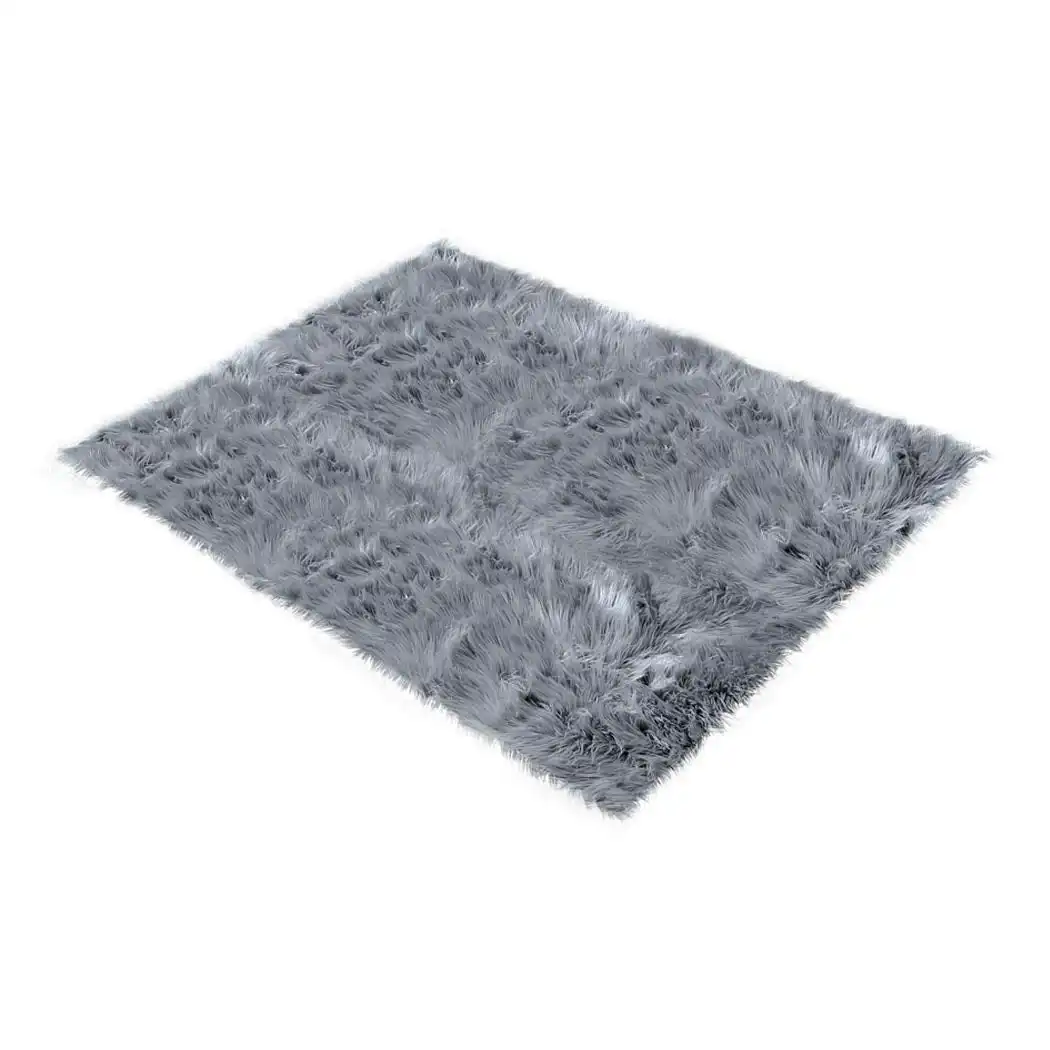 Traderight Group  Floor Rug Shaggy Carpet Area Rugs Soft Fur Living Room Bedroom 60X120 Dark Grey