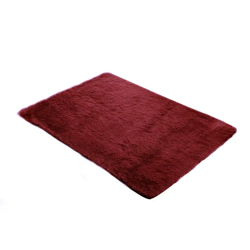 Marlow Floor Mat Rugs Shaggy Rug Area Carpet Large Soft Mats 300x200cm Burgundy