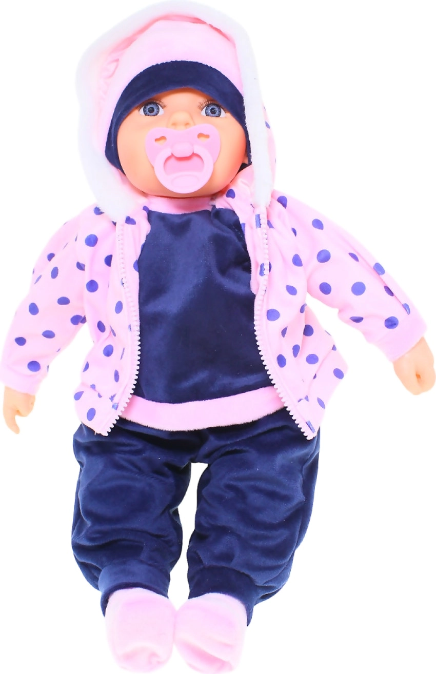 Cotton Candy - Baby Doll Eliza With Dummy - Pink Polka Dot Jacket