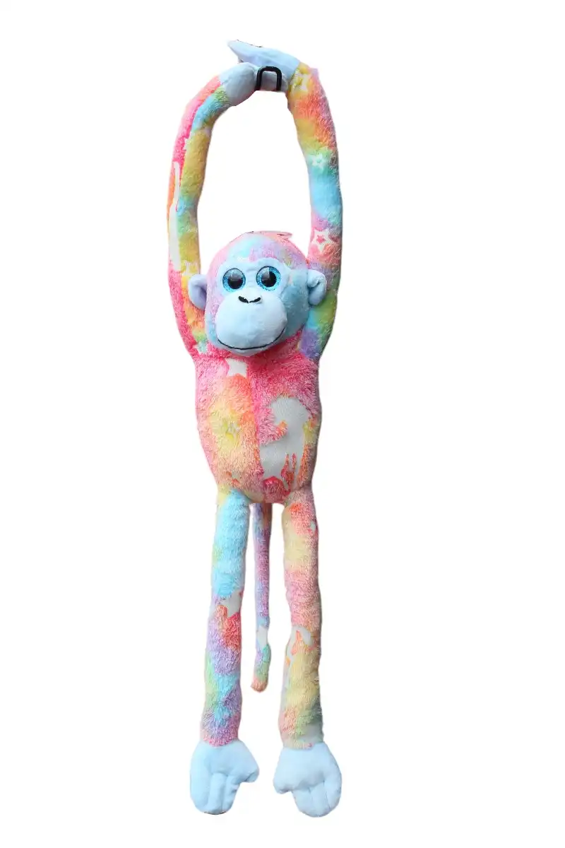 Cotton Candy - Plush Krysty Hang Monkey Pastel Multi Glow In The Dark