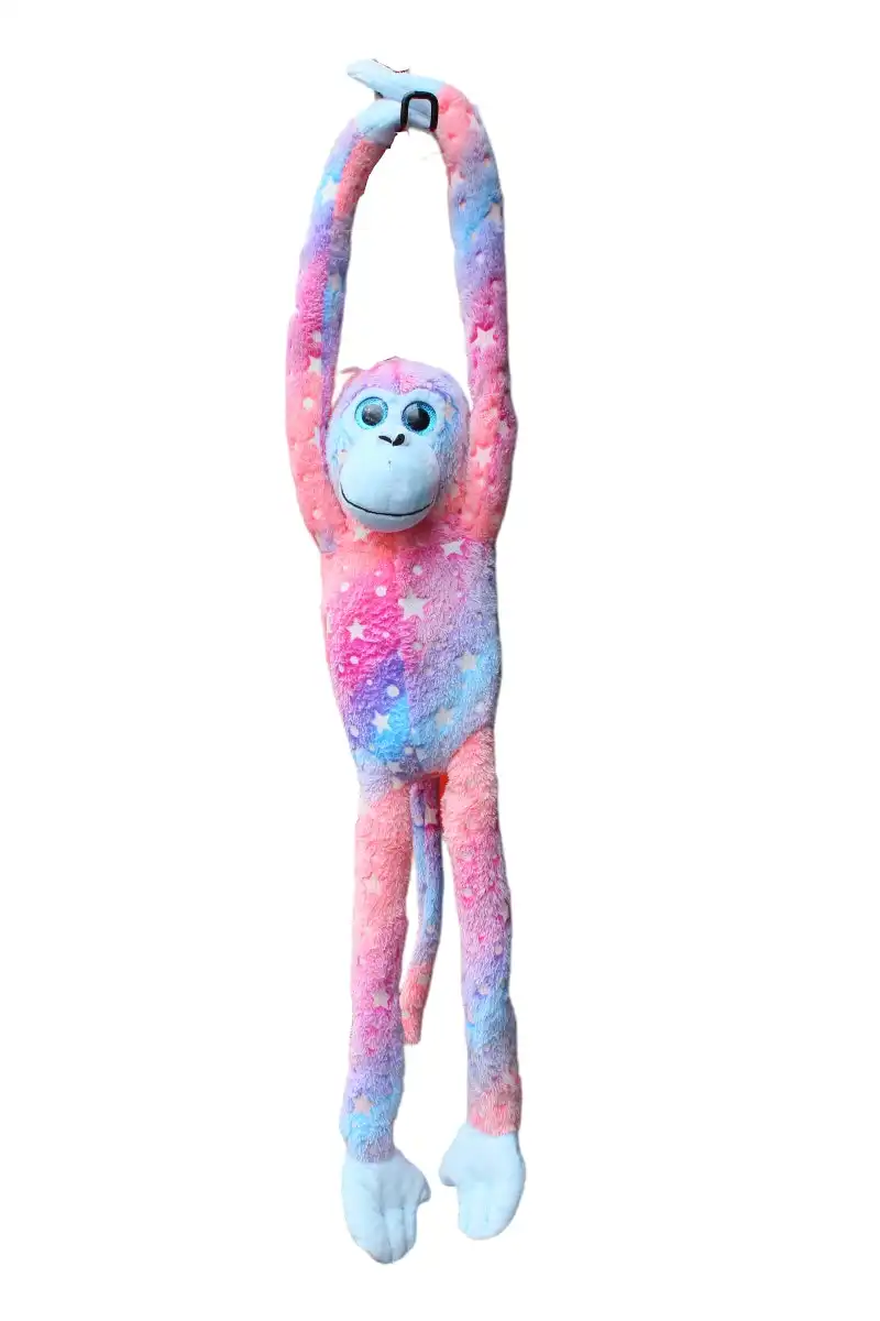 Cotton Candy - Plush Eva Hang Monkey Pink/blue Glow In The Dark