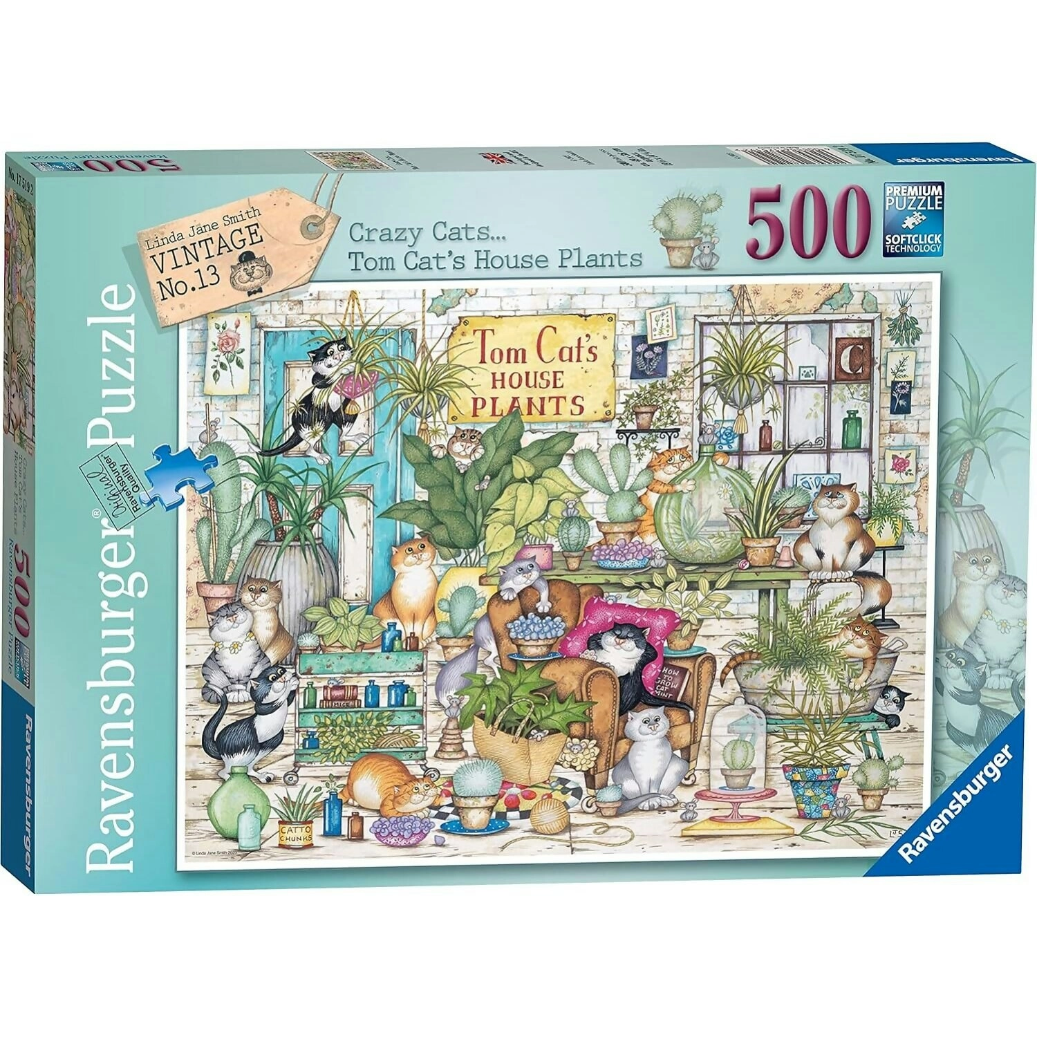 Ravensburger - Crazy Cats Tom Cats House Plants Jigsaw Puzzle 500pc