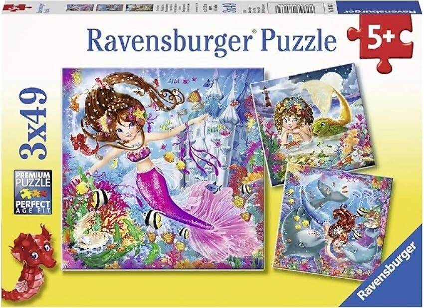 Ravensburger - Charming Mermaids Jigsaw Puzzle 3x49 Pieces