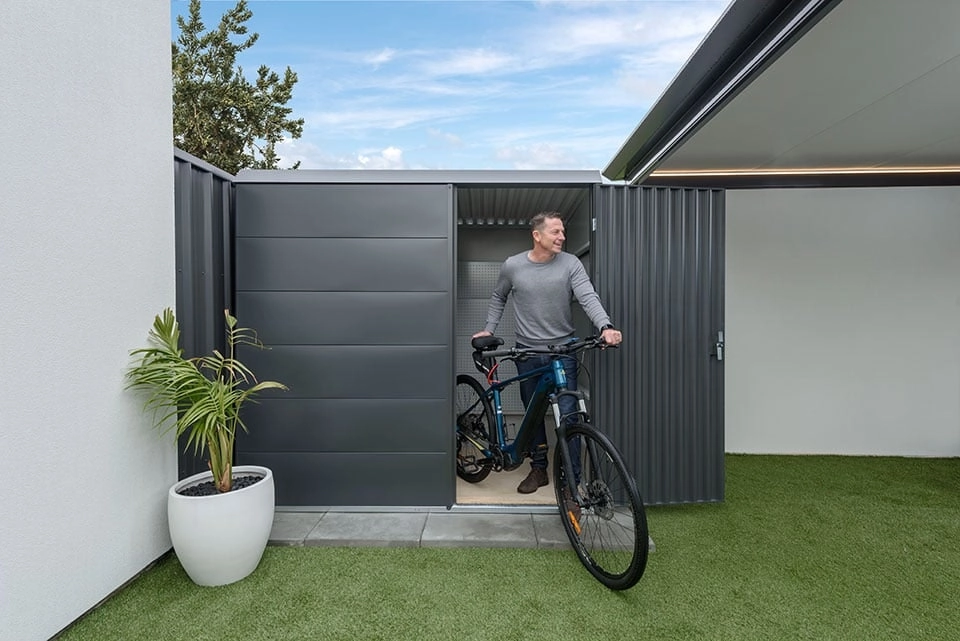 Handi-Pod Hinged Door Garden Shed HP-2 Slate Grey