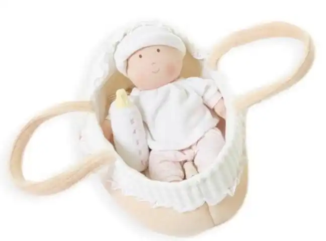 Bonikka - Grace Baby Doll in Carry Cot With Bottle & Blanket