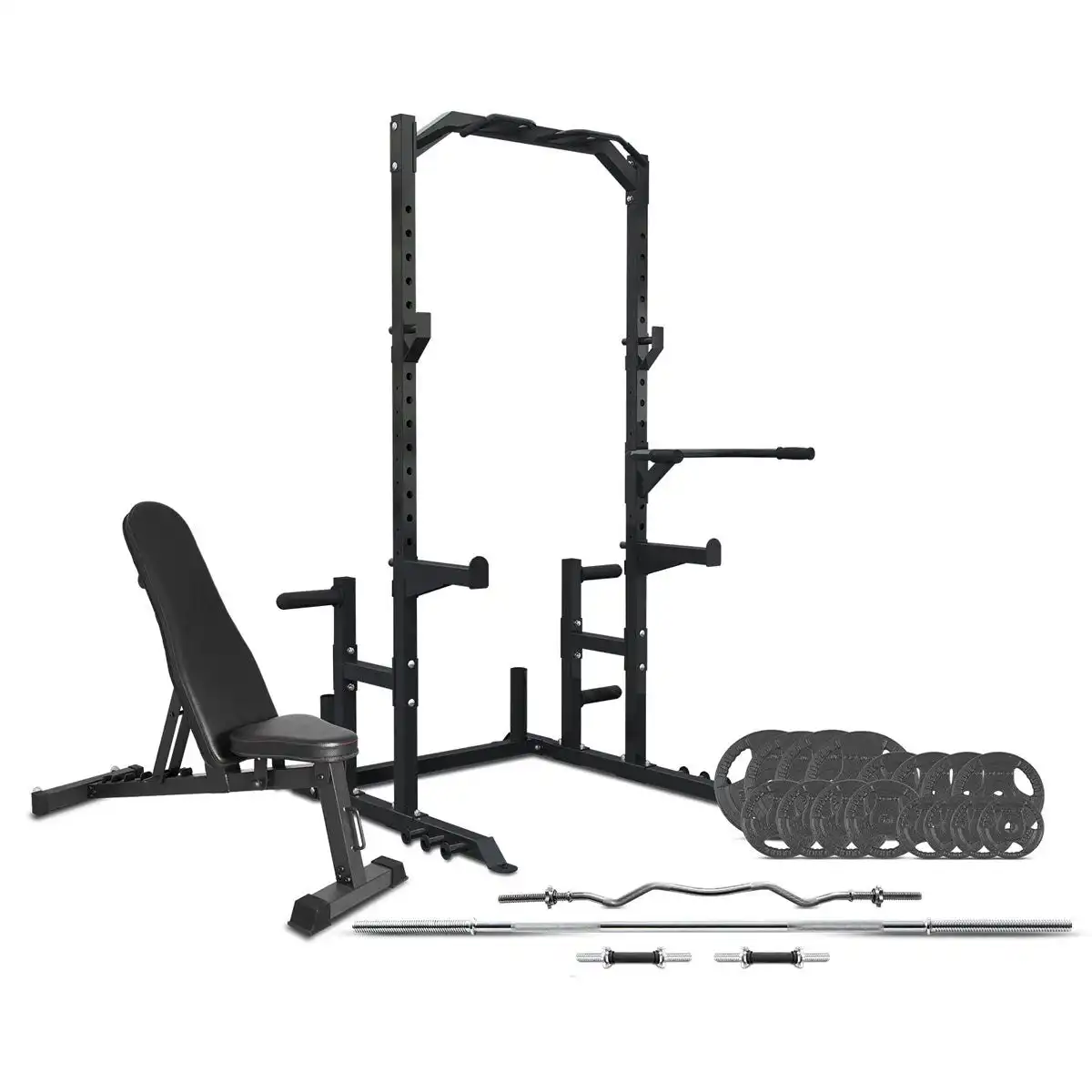 Cortex PR2 Half Rack with 90kg Standard Tri-Grip Weight, Bar and Bench Set