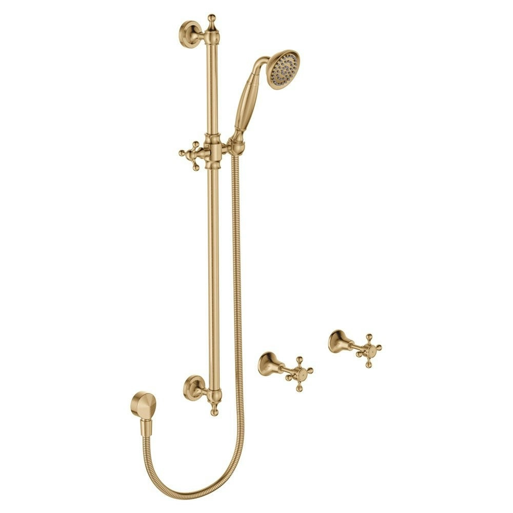 Fienza Lillian Shower Rail Set with Taps Urban Brass 336103UB