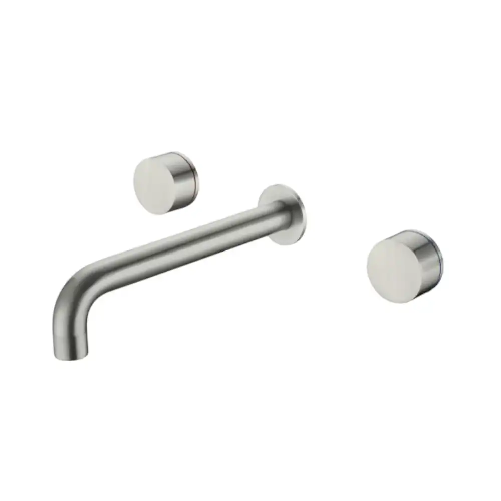 Nero Kara Wall Basin Set 180mm Spout Brushed Nickel NR211707a180BN