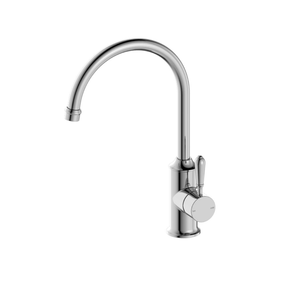 Nero York Kitchen Mixer Gooseneck Spout with Metal Lever Chrome NR69210602CH