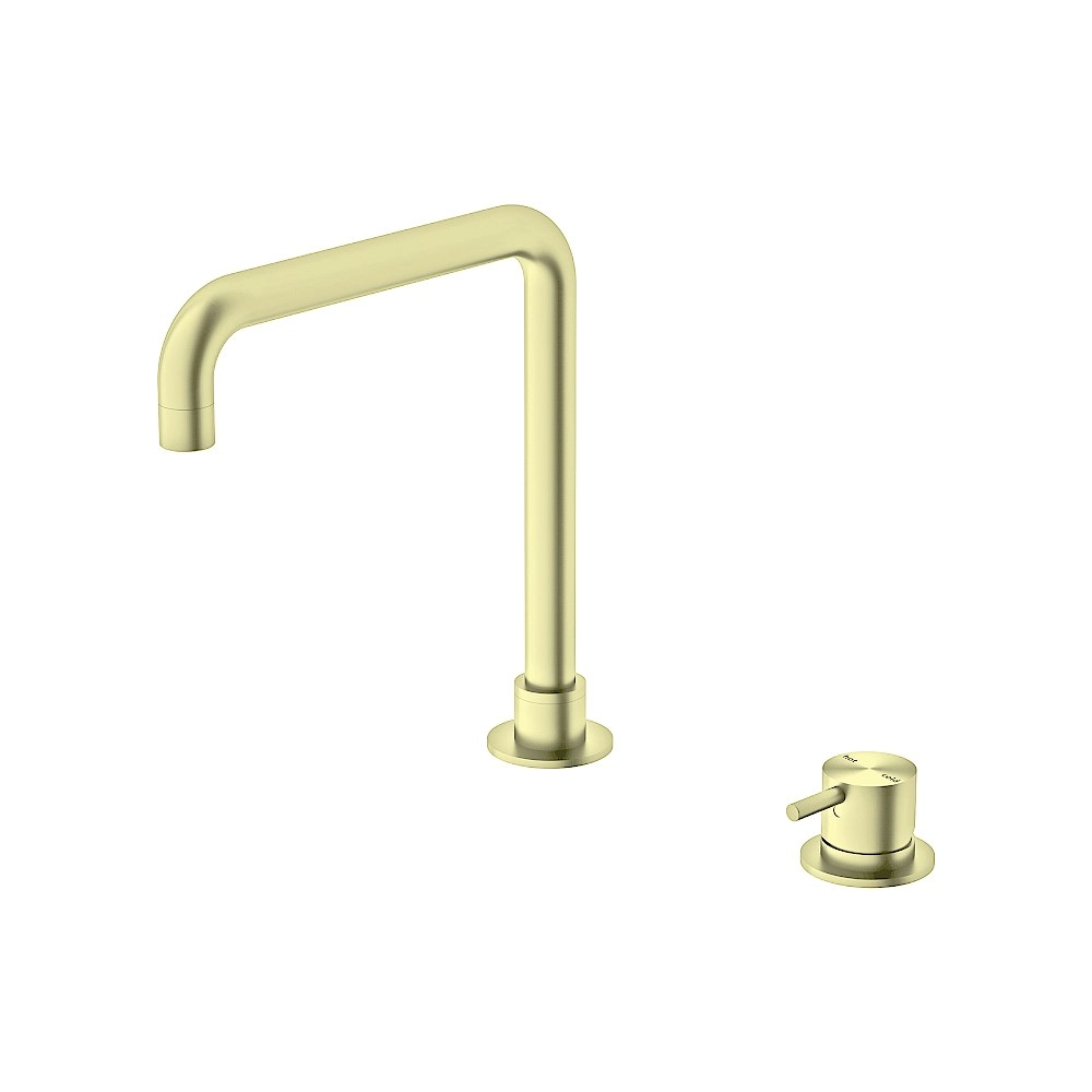 Nero Mecca Hob Basin Mixer Square Spout Brushed Gold NR221901cBG