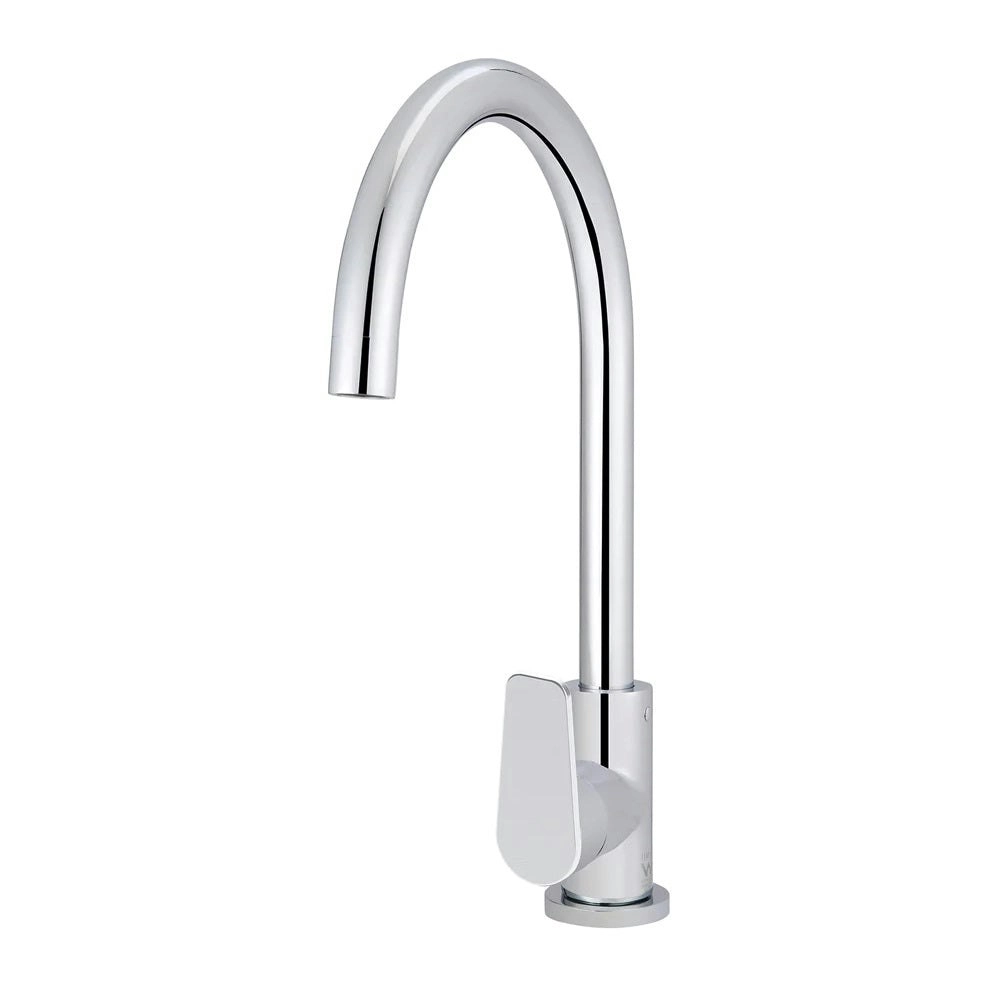 Meir Round Gooseneck Kitchen Mixer Tap Chrome MK03PD-C