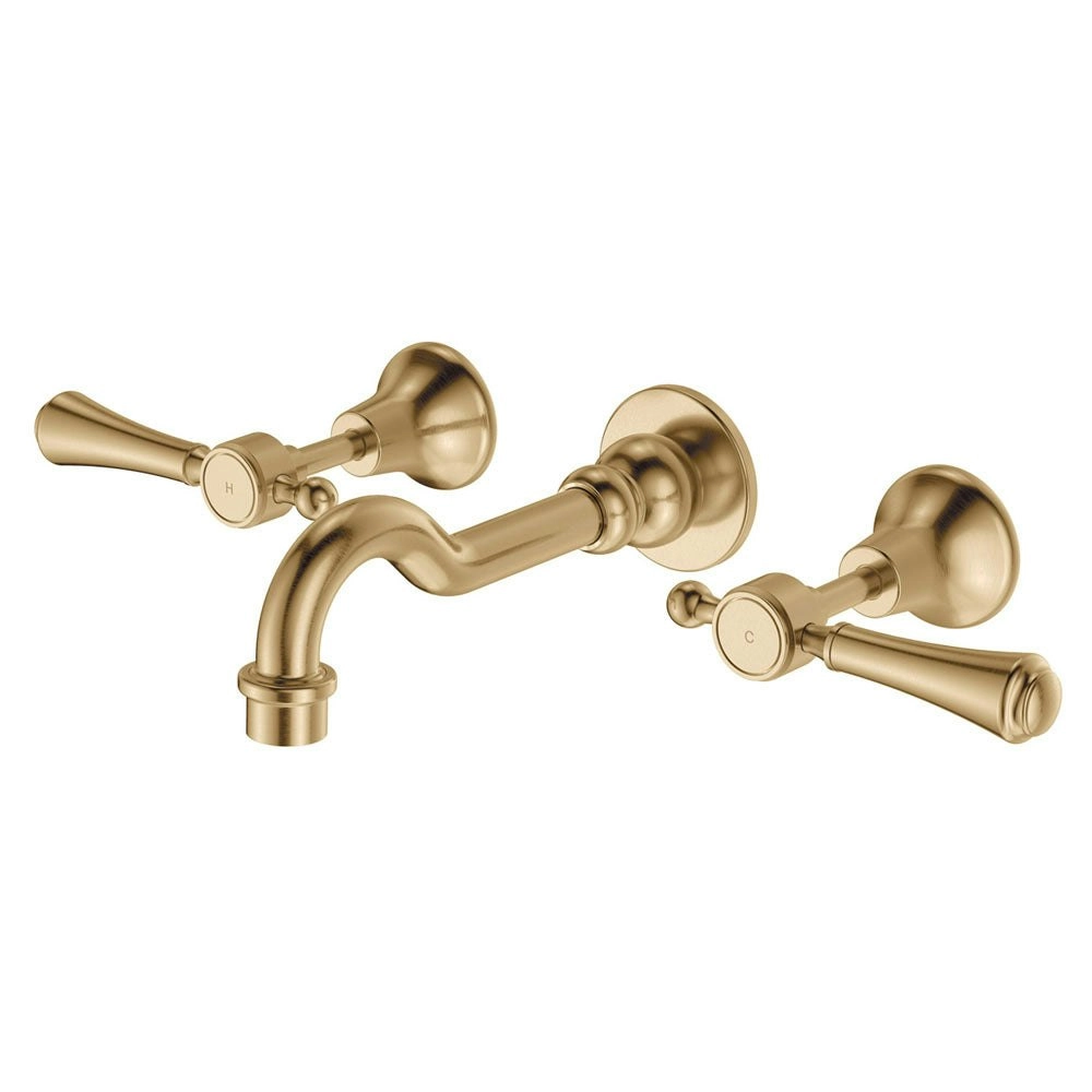 Fienza Lillian Lever Basin/ Bath Wall Set Urban Brass 339102UU