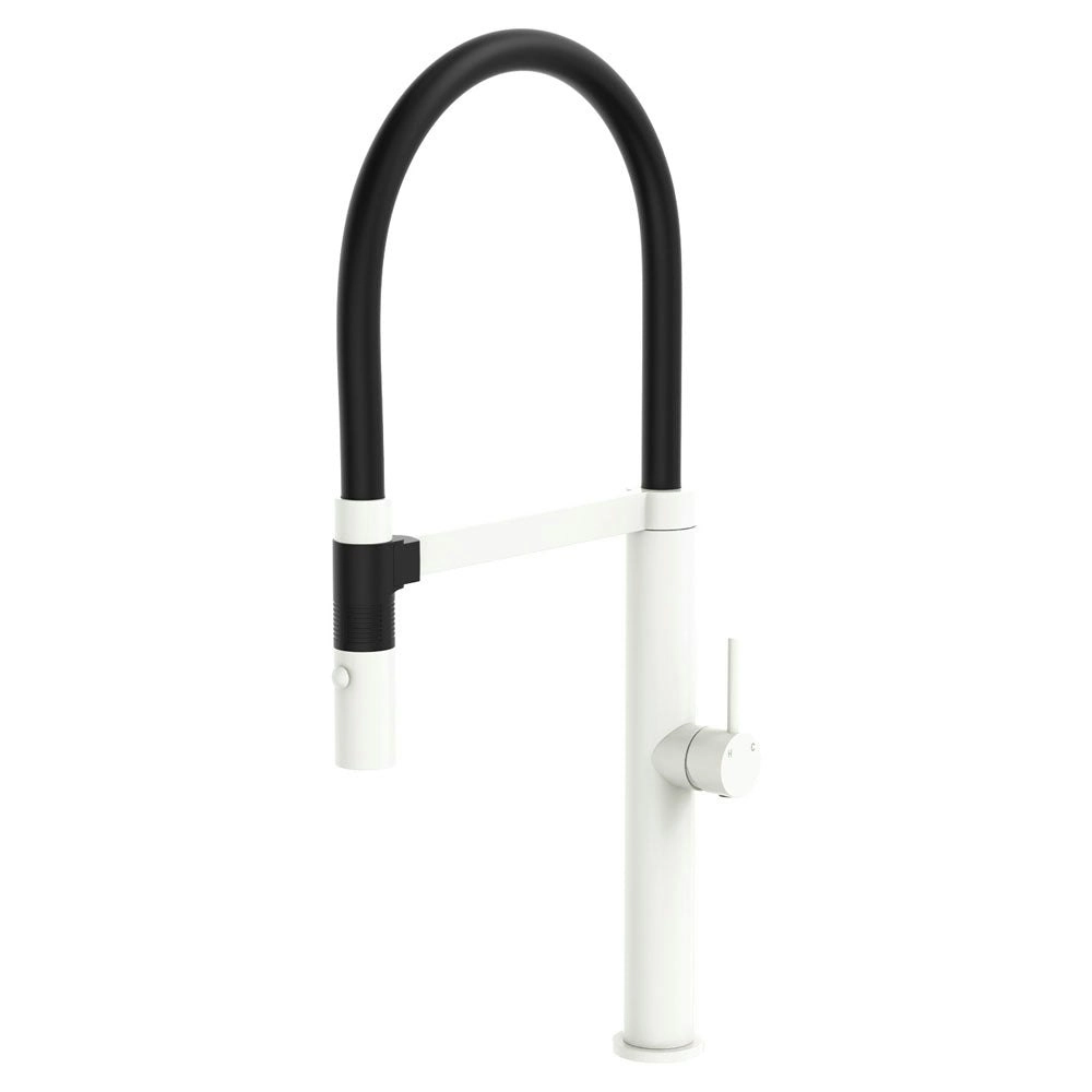 Fienza Kaya Pull Down Sink Mixer Mixed Matte White 228109MW