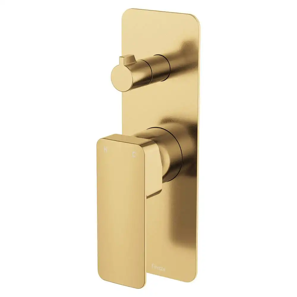 Fienza Tono Wall Diverter Mixer Large Square Plate Urban Brass 233102UB