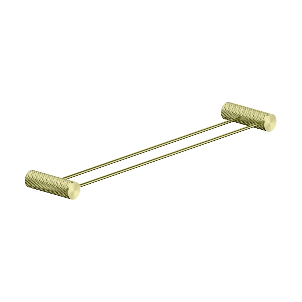 Nero Opal Double Towel Rail 600mm Brushed Gold NR2524dBG