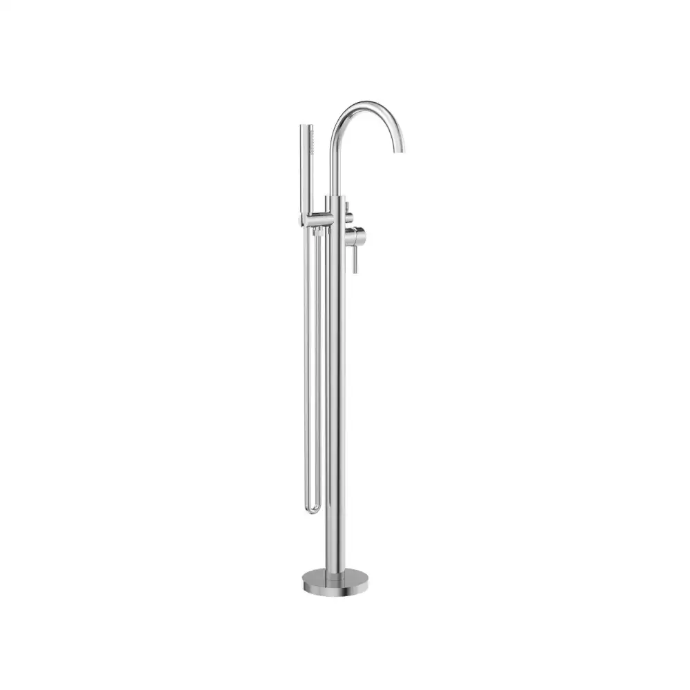 Nero Round Floormount Mixer With Handshower Chrome NR210903aCH