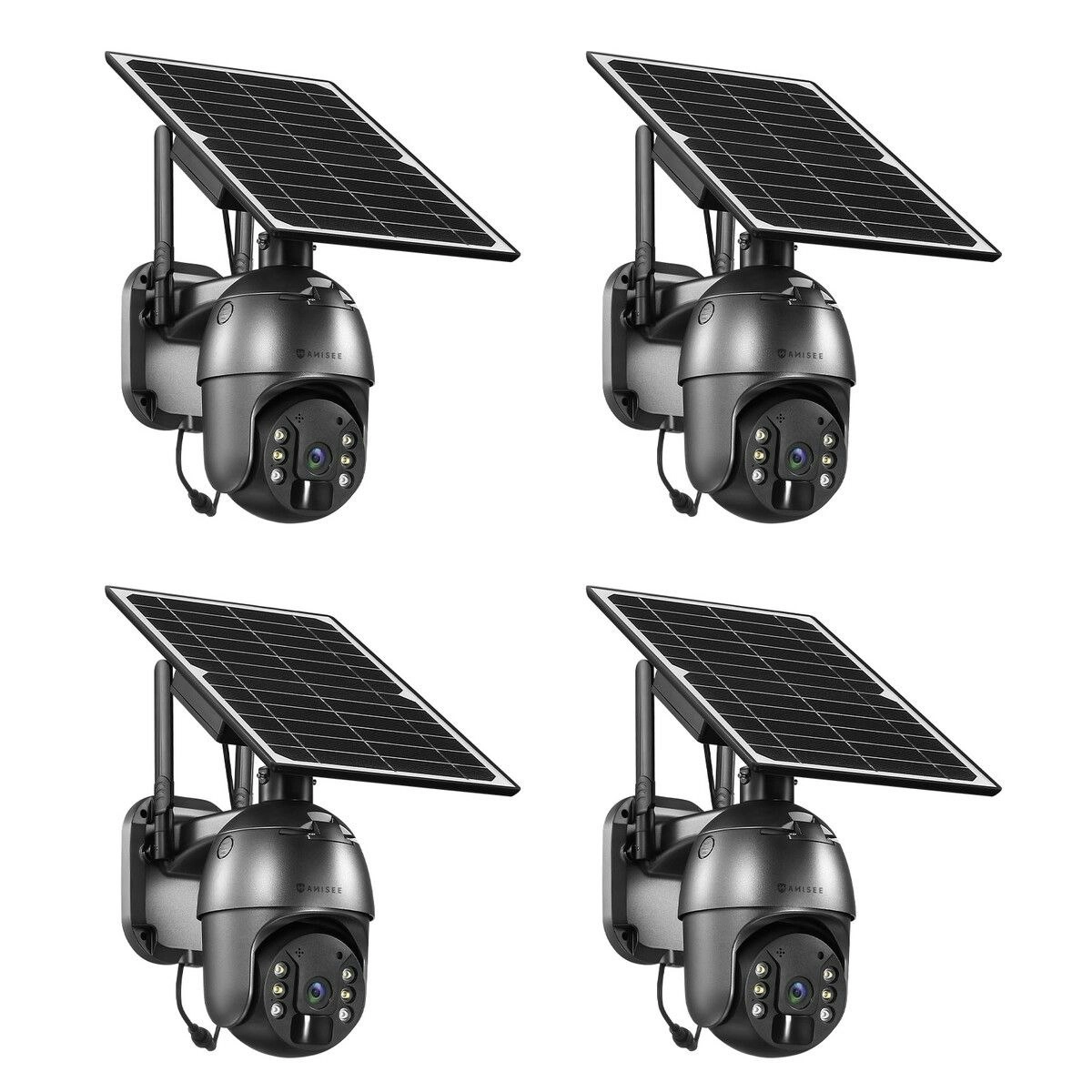 Maxkon PTZ Security Camera 4G LTE CCTV Spy Wireless Wifi Home Surveillance System Outdoor With Solar Panel Battery SIM Card x4