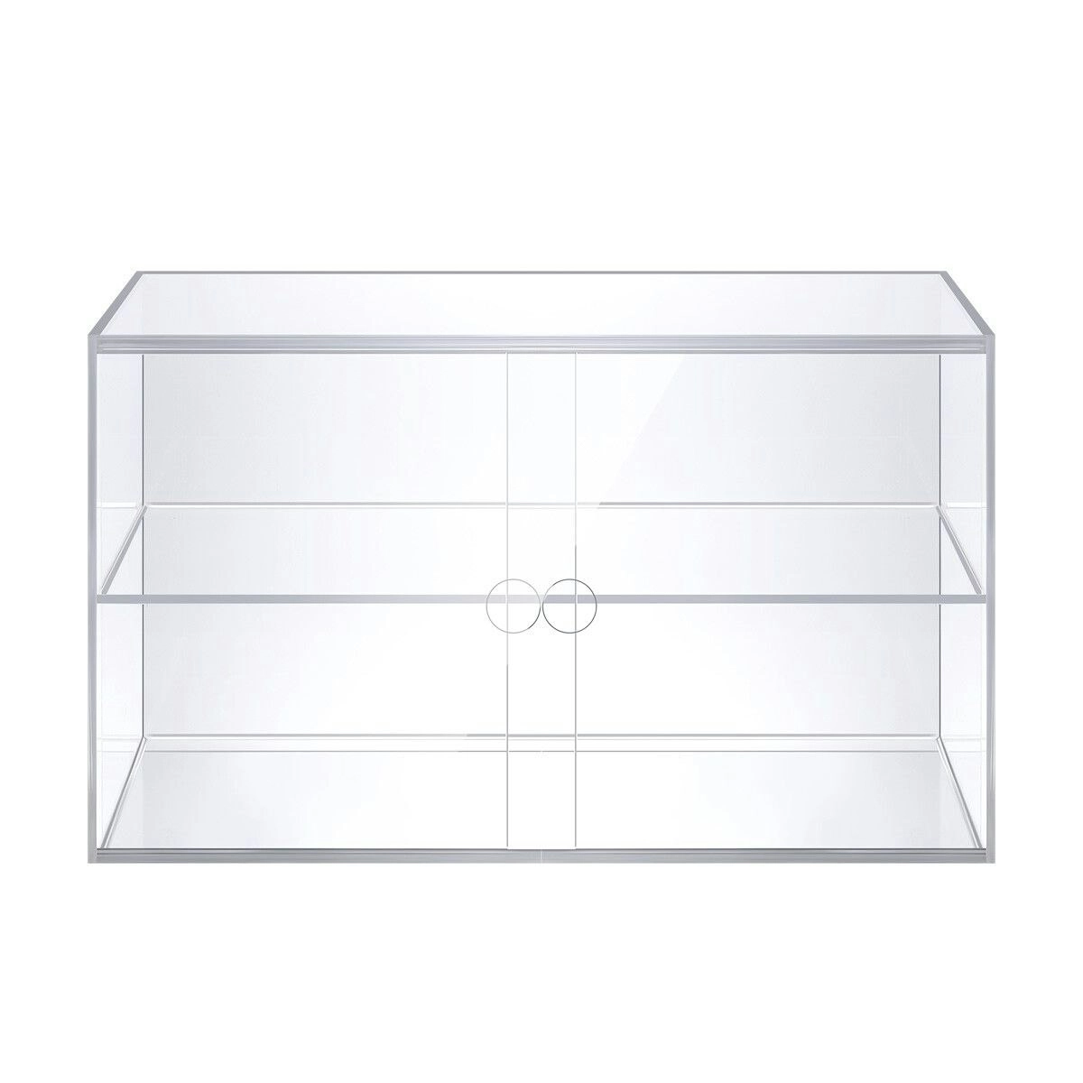 Ausway 2 Tier Cupcake Cabinet Display Shelf Unit Acrylic Cake Bakery Case Stand Model Donut Pastry Toy Showcase 5mm Thick Transparent