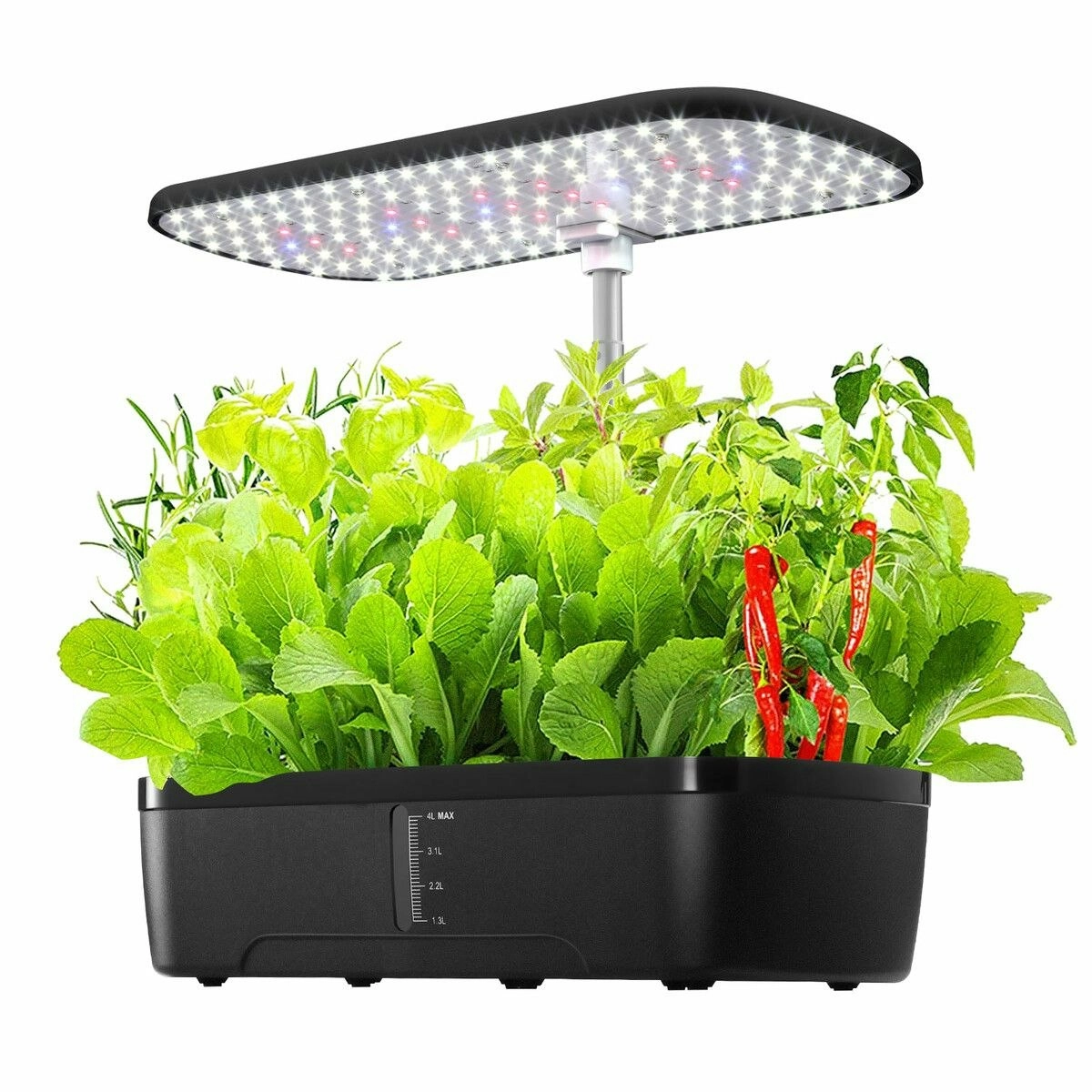 Maxkon 12 Pods Hydroponics Growing System Indoor Herb Garden Kit Plant Germination Full Spectrum 20W LED Light Smart Planter Water Pump 4L Tank