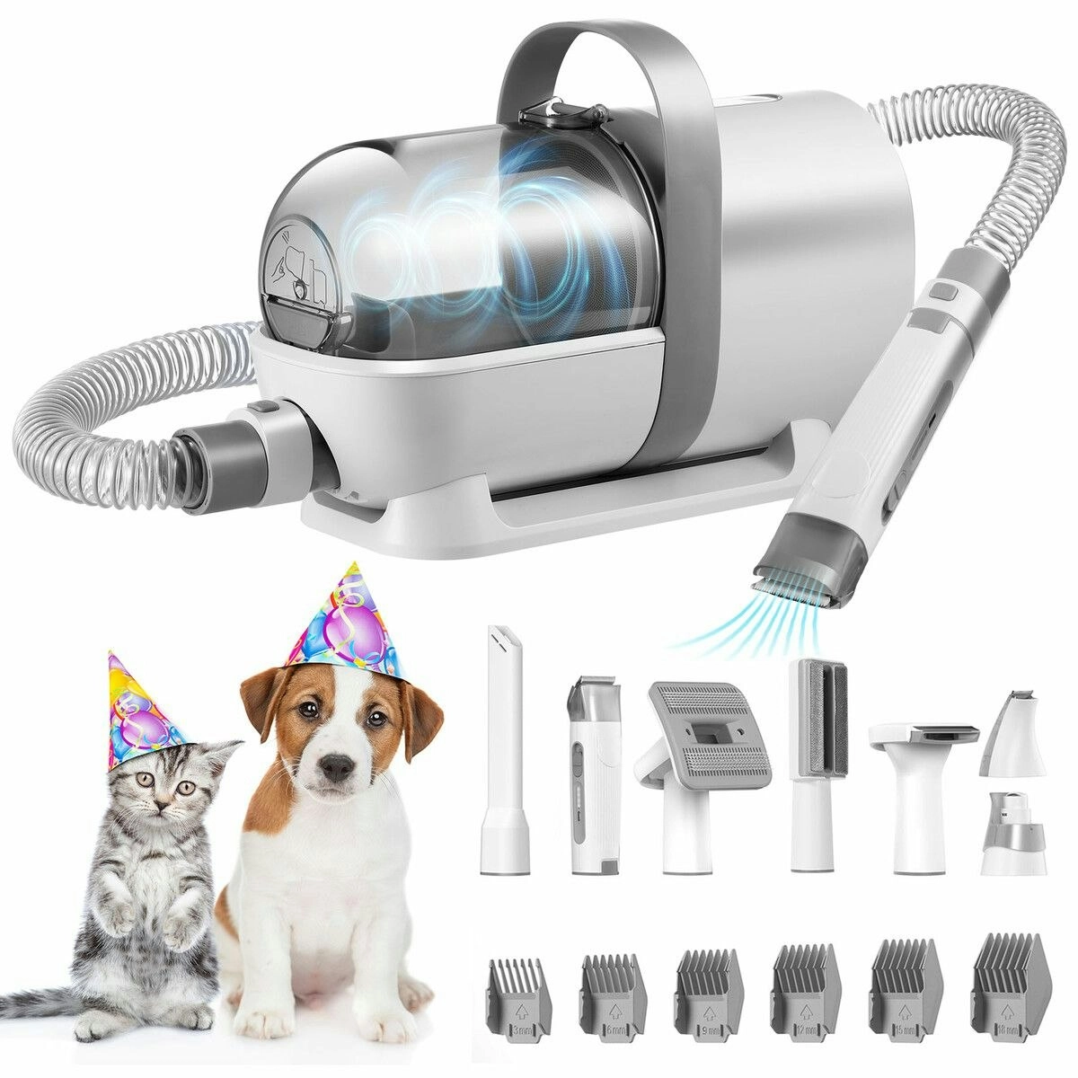 Pet Scene 7 in 1 Pet Grooming Kit Dog Clipper Vacuum Cleaner Slicker Trimmer Remover Deshedding Brush  Cat Hair Groomer