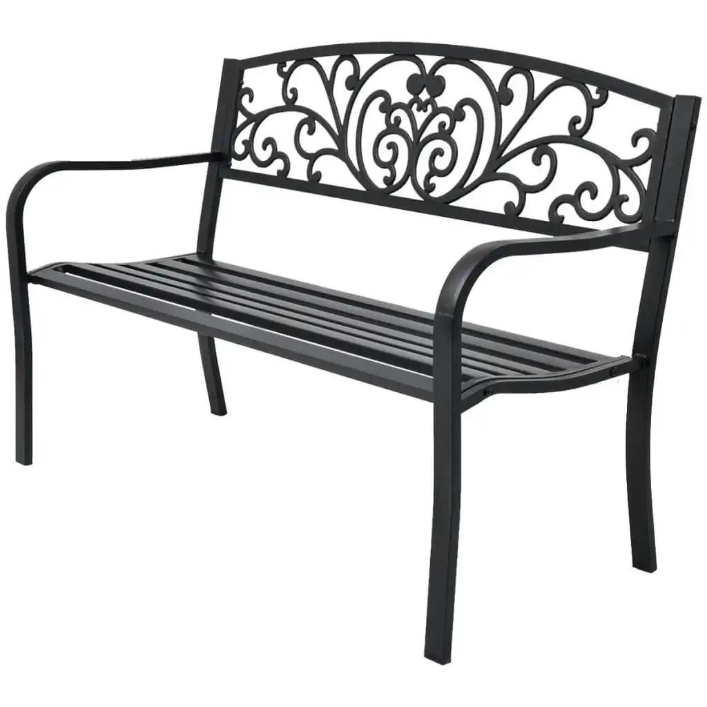 Garden Bench 127 cm Cast Iron Black 42168