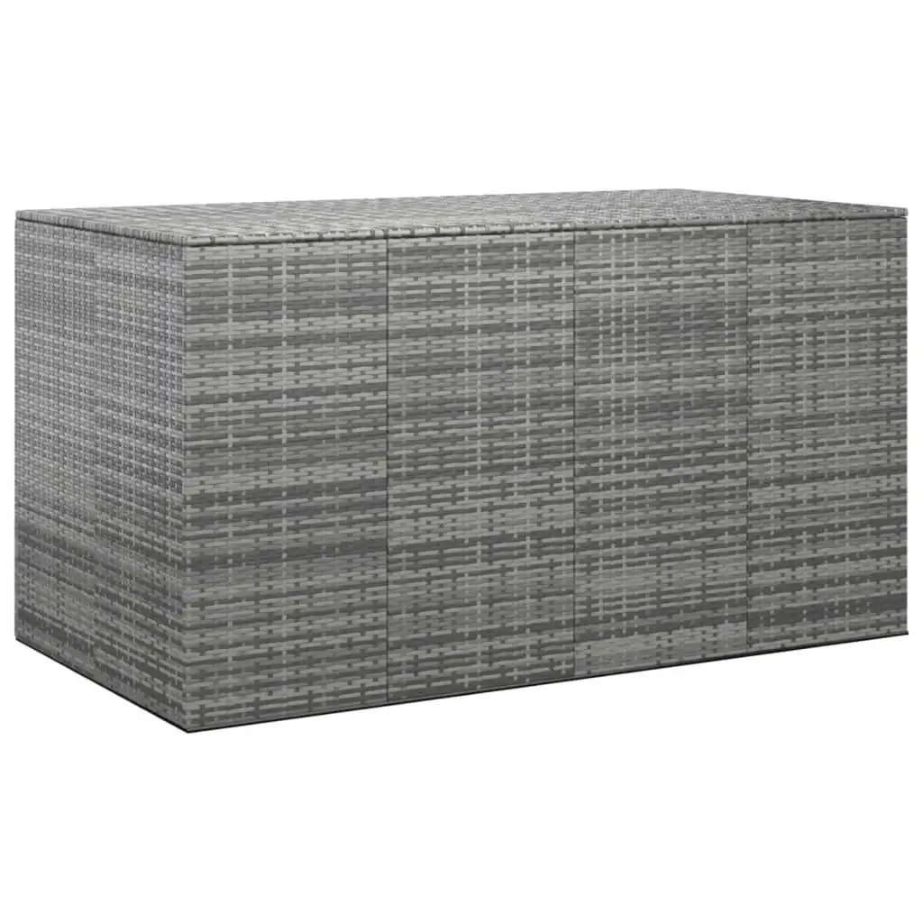 Garden Cushion Box PE Rattan 194x100x103 cm Grey 317234