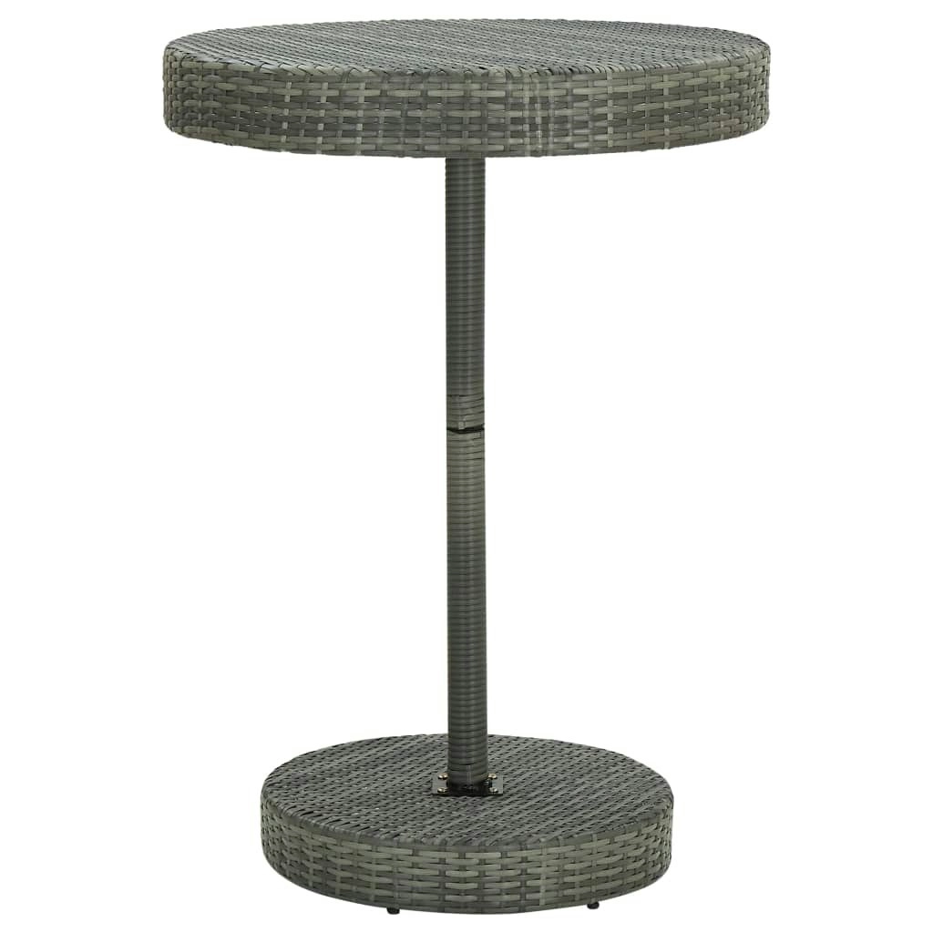 Garden Table Grey 75.5x106 cm Poly Rattan 45860