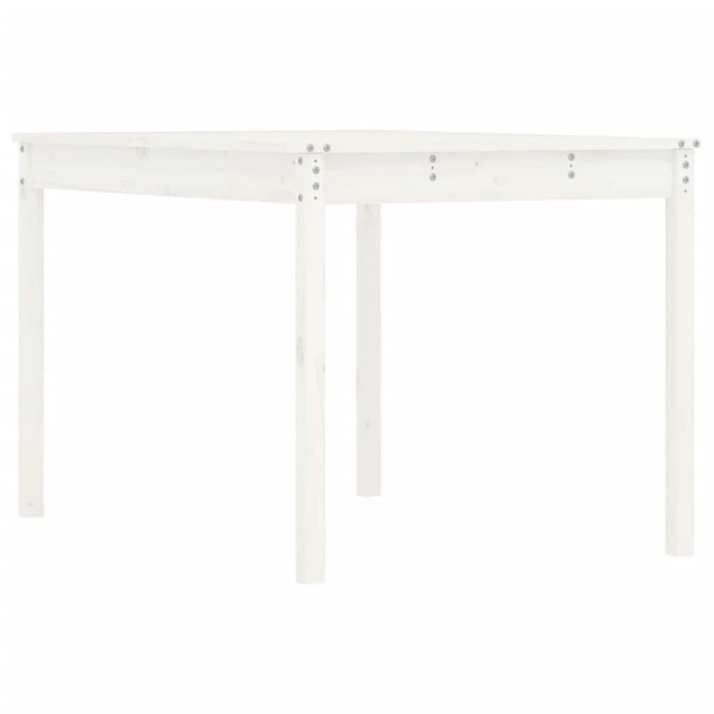 Garden Table White 121x82.5x76 cm Solid Wood Pine 823970