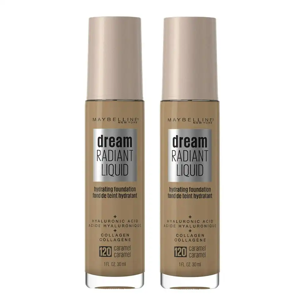 Maybelline Dream Radiant Liquid Foundation 30ml 120 Caramel - 2 Pack