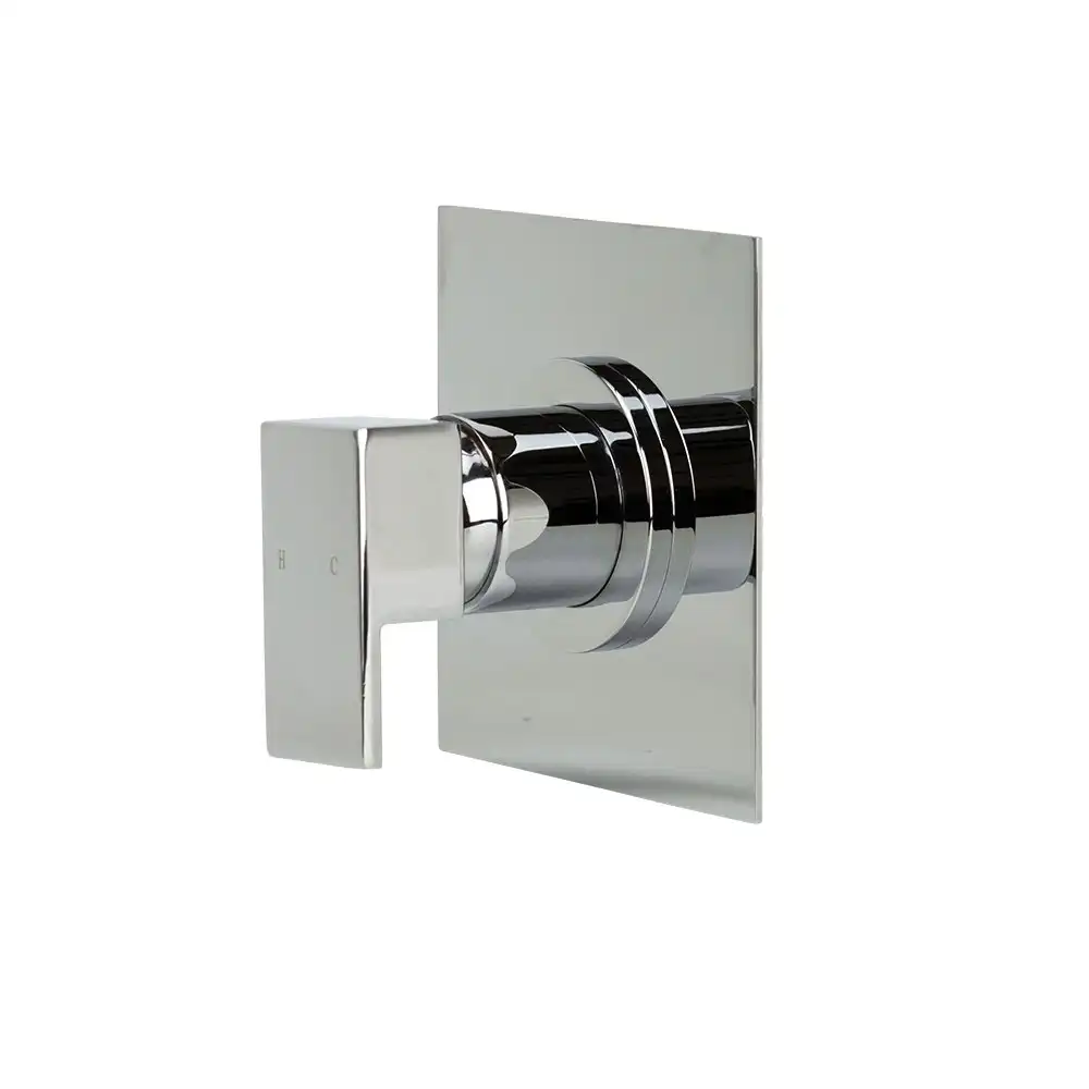 Aguzzo Quadro Wall Mounted Bath & Shower Mixer - Polished Chrome