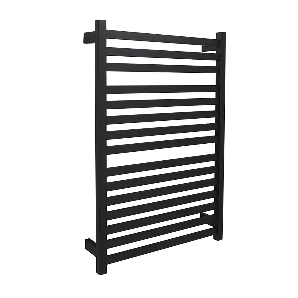 Aguzzo Ezy Fit Dual Wired Flat Tube Heated Towel Rail 60 x 92cm - Matte Black