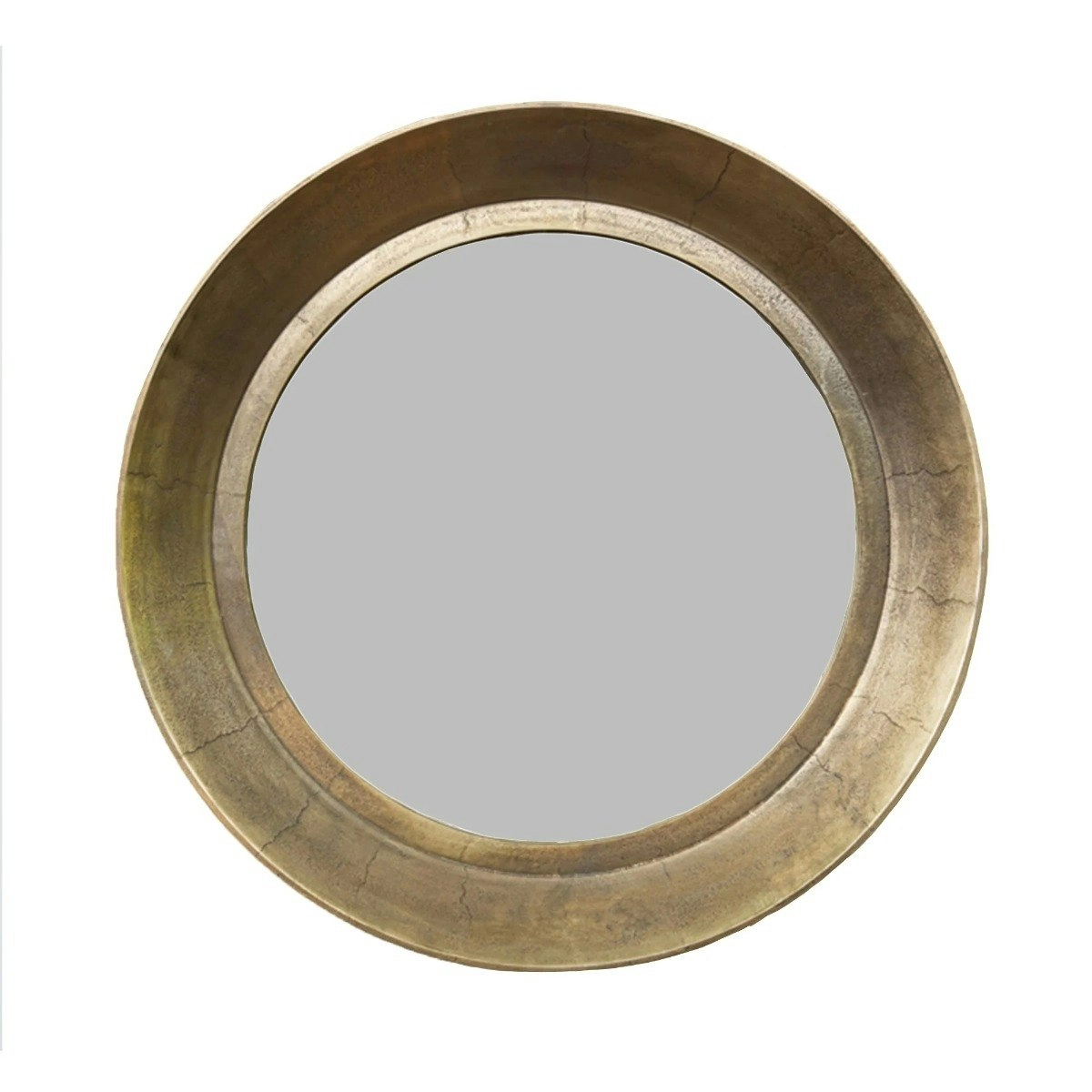 SSH Collection Zandra 90cm Wide Round Wall Mirror - Antique Brass