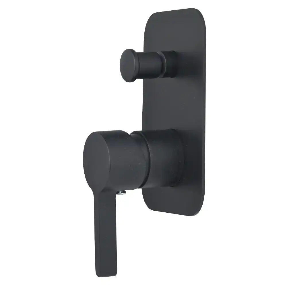 Vale Brighton Nero Wall Mounted Shower Mixer with Diverter - Matte Black