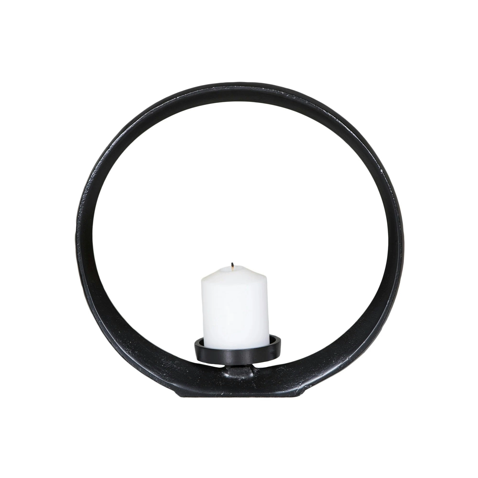 SSH Collection Halo 28cm Wide Candle Stand - Black