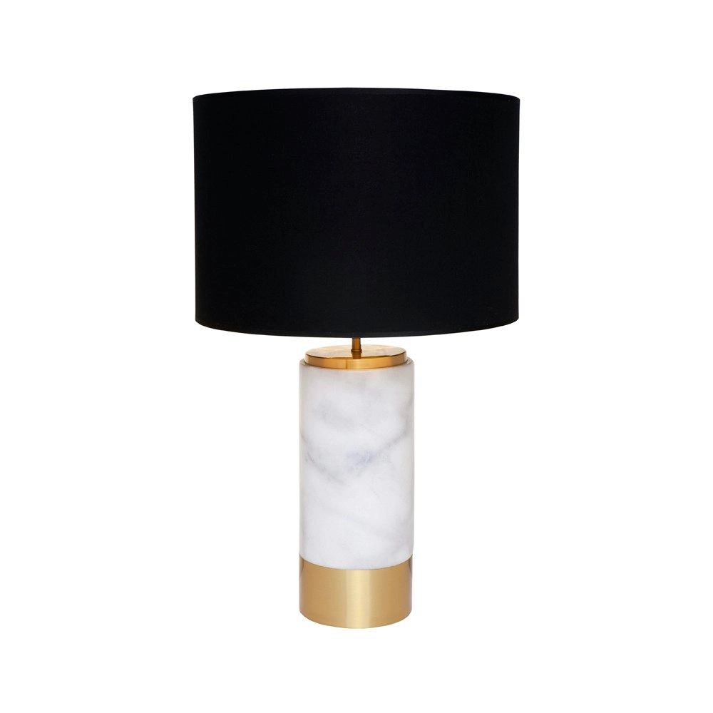 Cafe Lighting Paola Marble Table Lamp - White with Black Shade