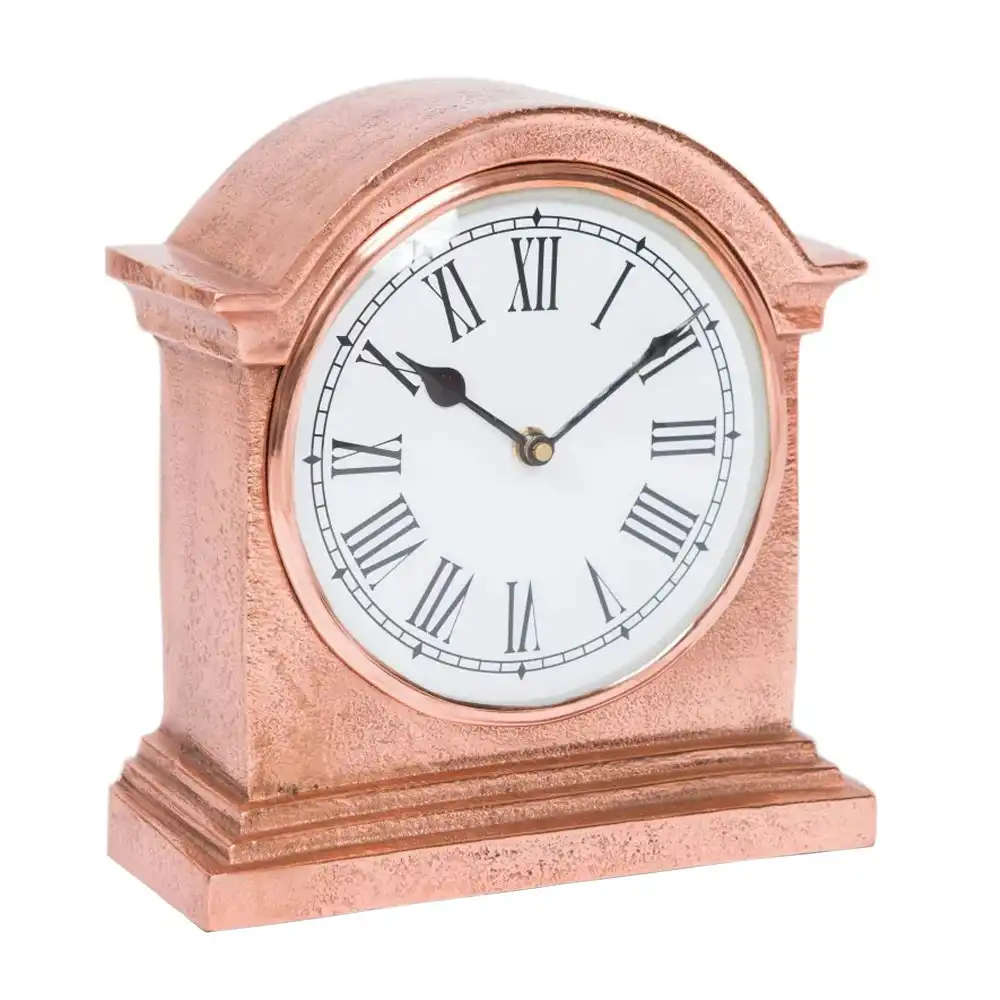 SSH Collection Hutt Large Table Clock with Round White Face - Copper